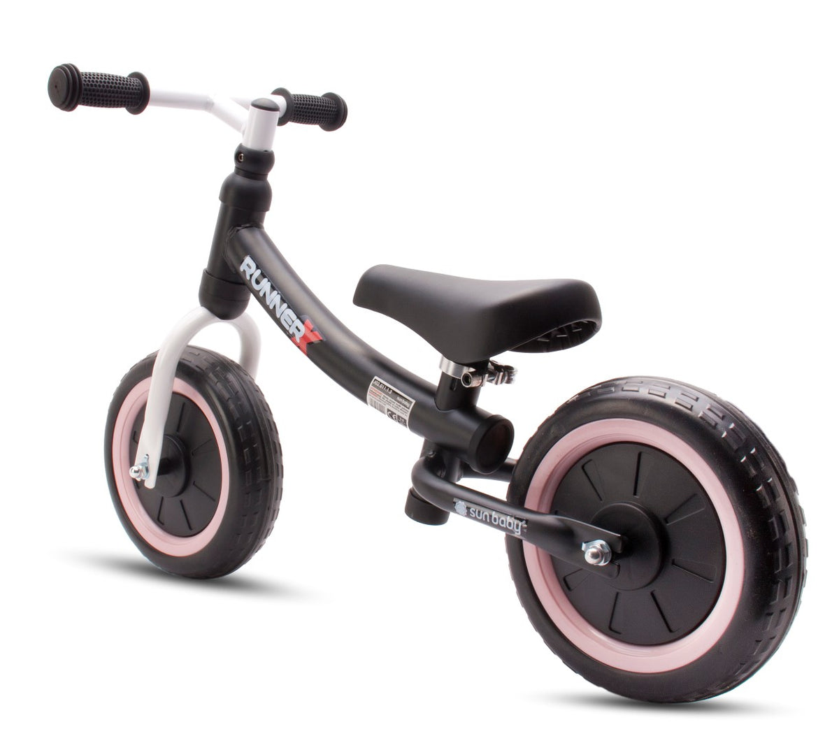 Rowerek Biegowy Sun Baby Runner X 10 Cali Czarno-Różowy