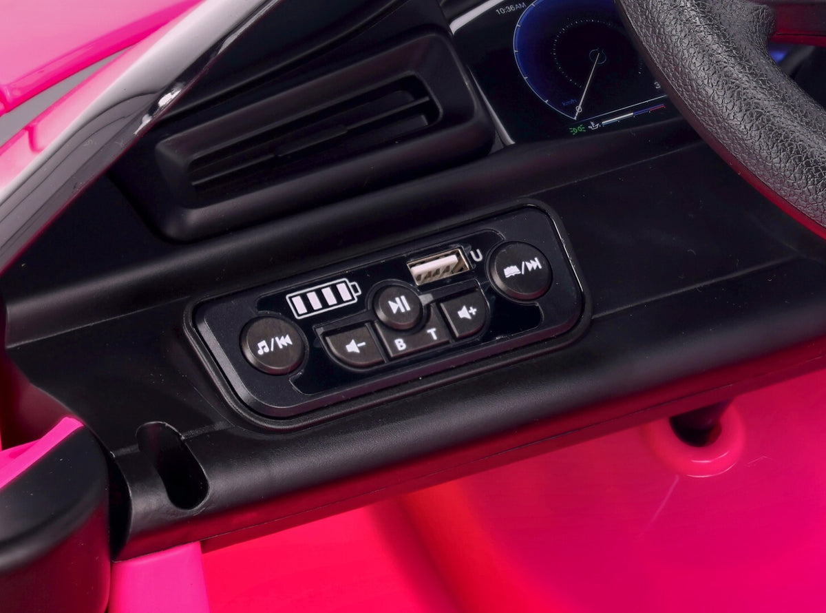 Sun Baby auto na akumulator dla dzieci Maserati GT Cabrio 12V, pilot, LED, MP3/USB/Bluetooth, różowy II gatunek
