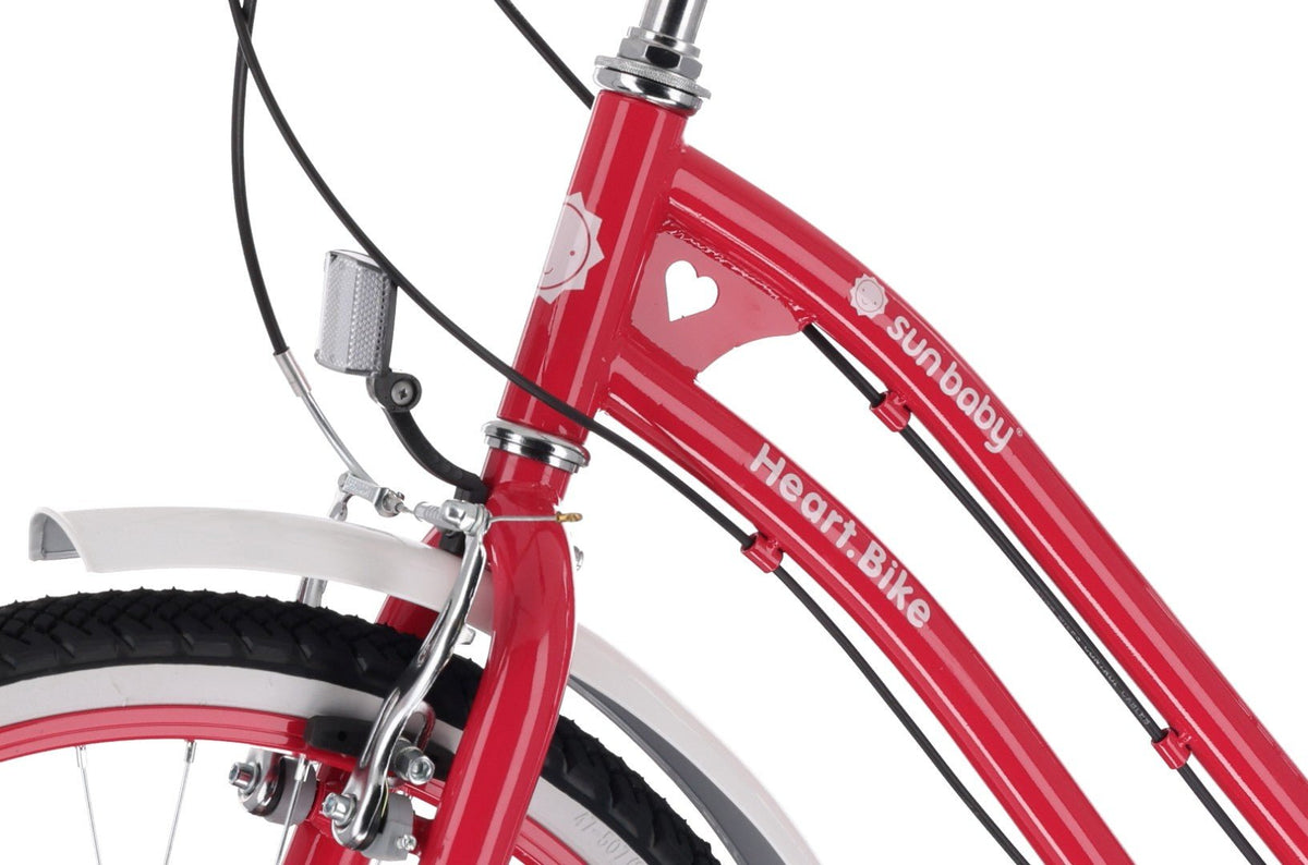 Rower 24 cale dla dziewczynki miejski na komunię Shimano 7 biegów Heart Bike malina II gatunek