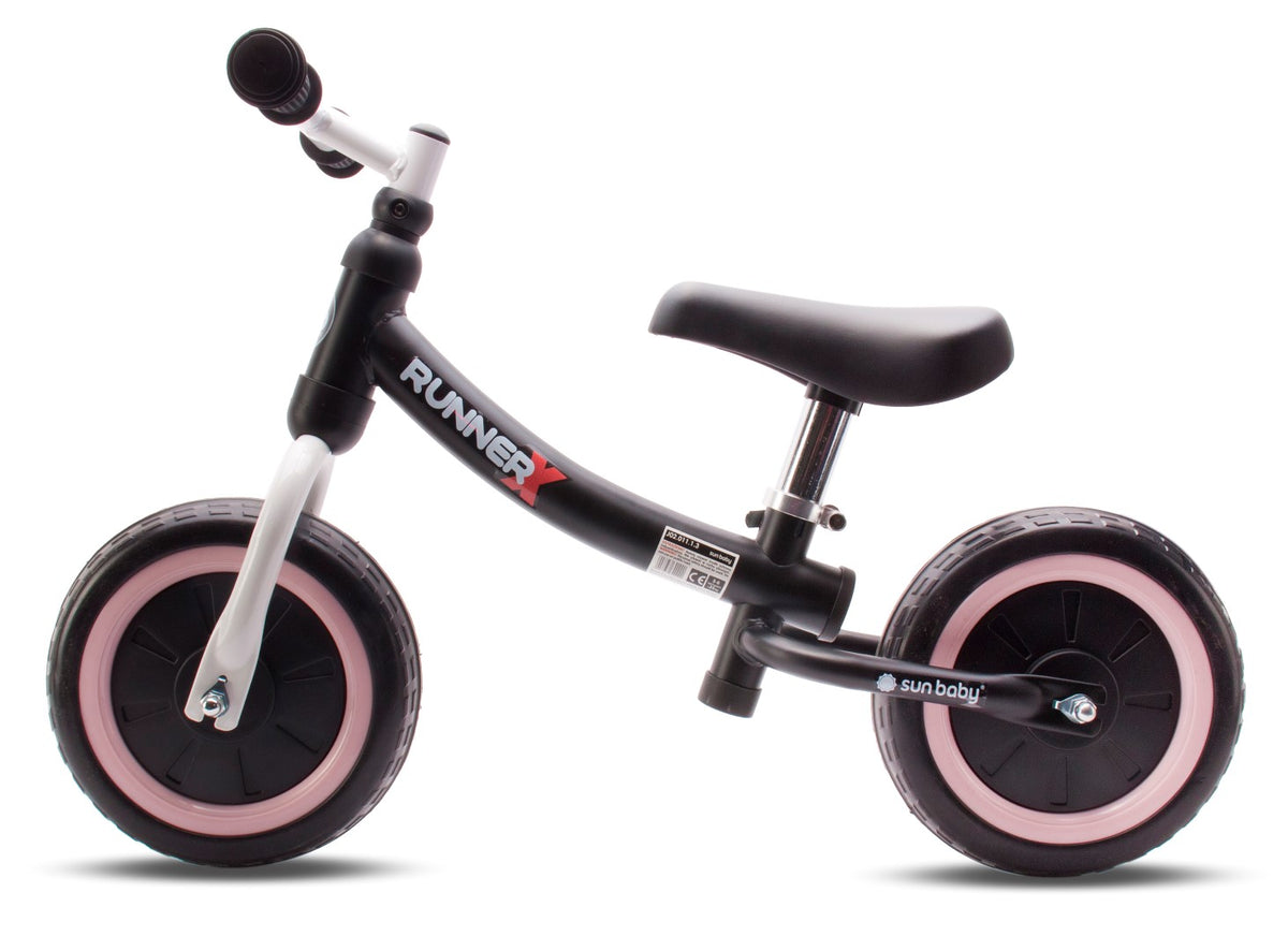Rowerek Biegowy Sun Baby Runner X 10 Cali Czarno-Różowy