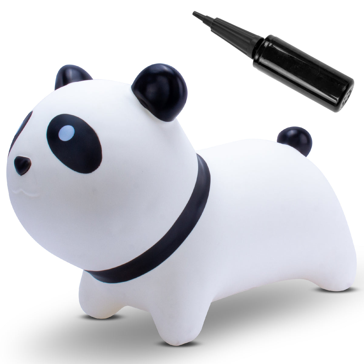Skoczek gumowy dla dzieci PANDA biały do skakania z pompką II gatunek