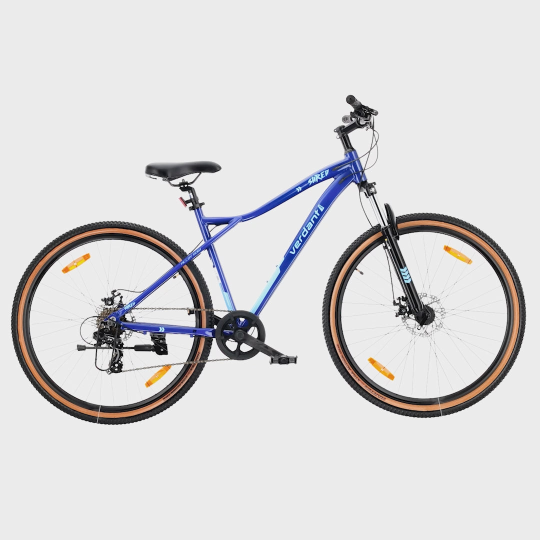 Rower górski MTB 29 cali 7 biegów Aluminium Lekki Amortyzator Hamulce tarczowe Shimano Rama L 19 cali Verdant Shred niebieski