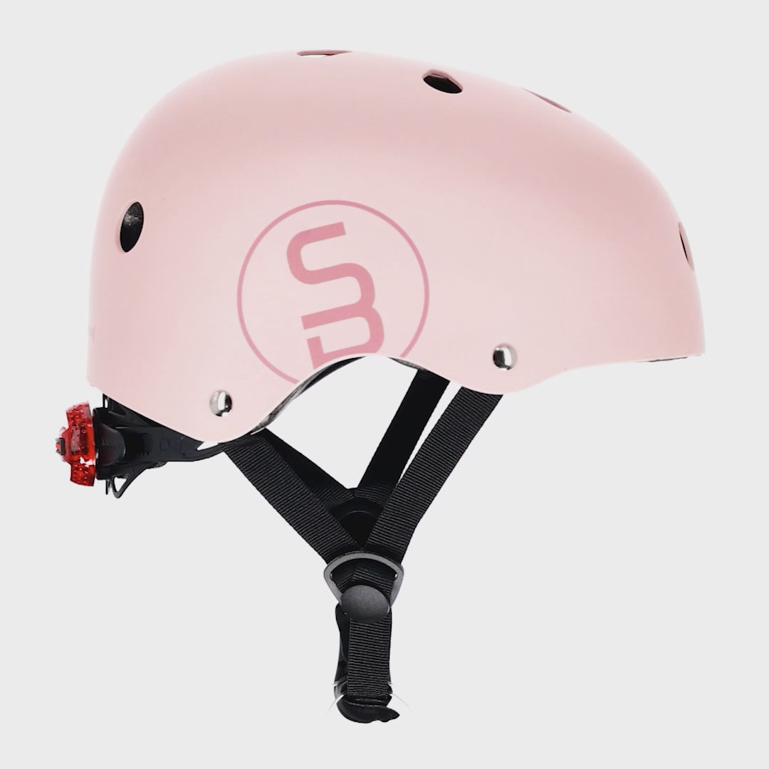 Kask rowerowy dla dzieci PERFECT FIT S 50-54 cm LEKKI lampka LED klipsy magnetyczne różowy