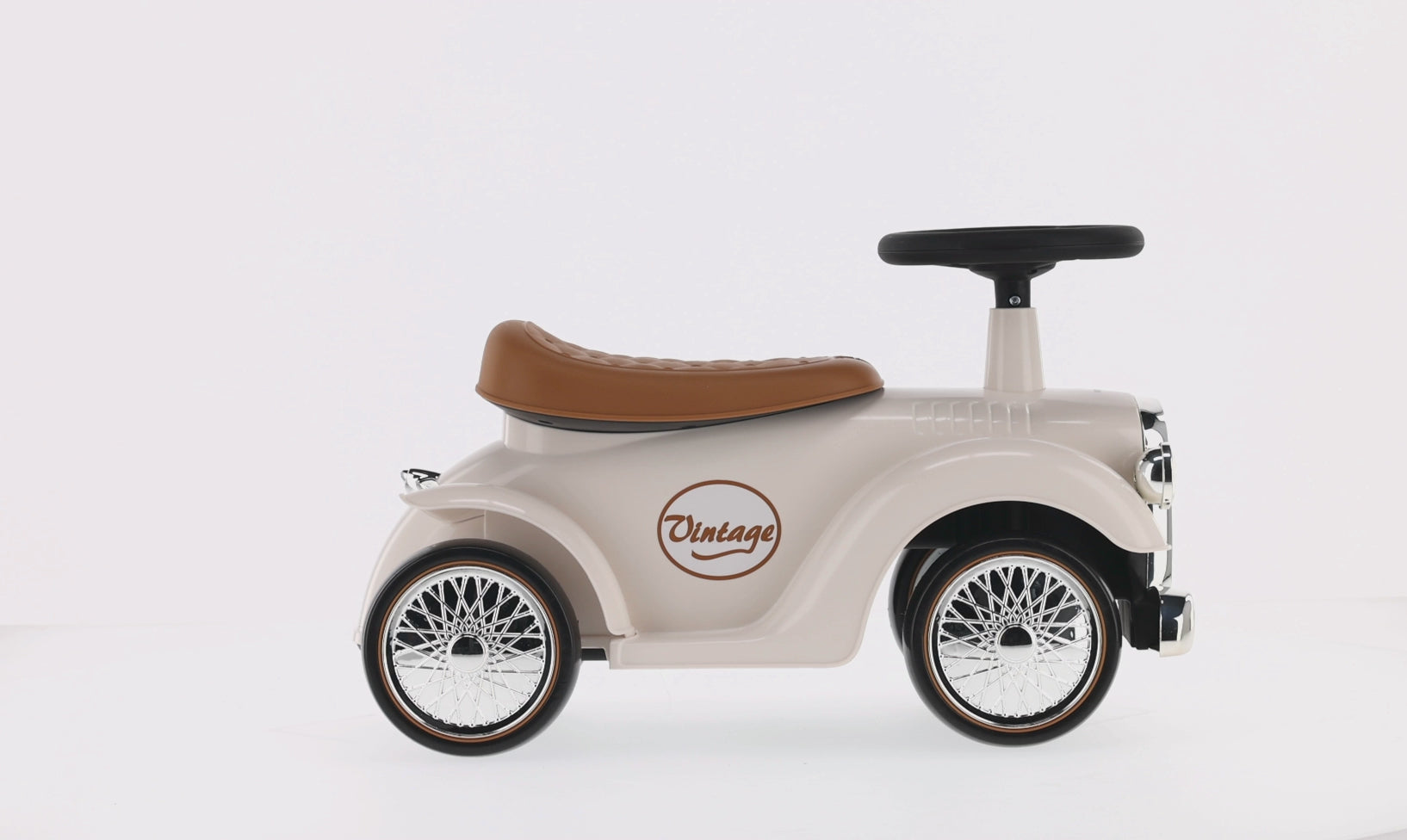 Ride-on for children Retro racing walker pusher ecru