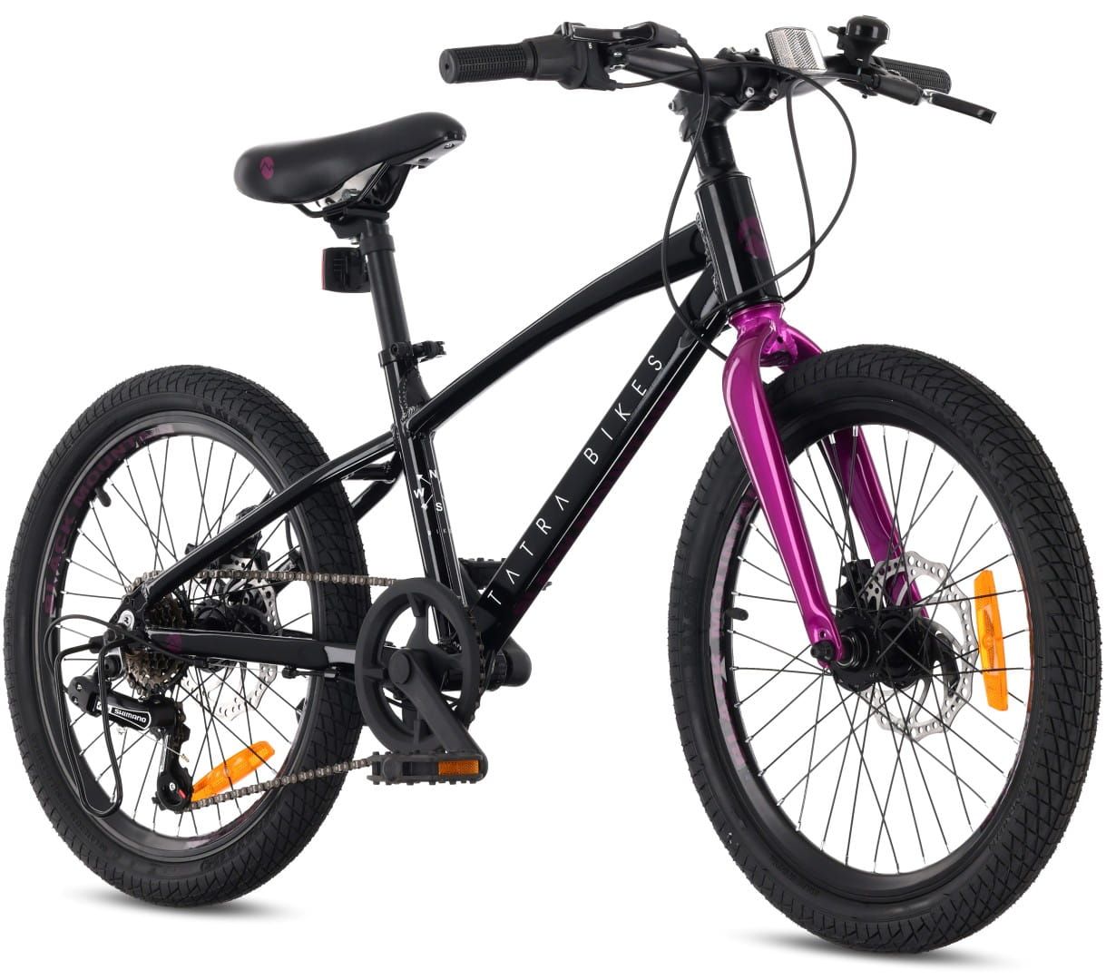 Rower dziecięcy 20 cali dla dziewczynki chłopca MTB Shimano 6 biegów lekki aluminiowy Tatra Black Mountain Bike czarny fioletowy