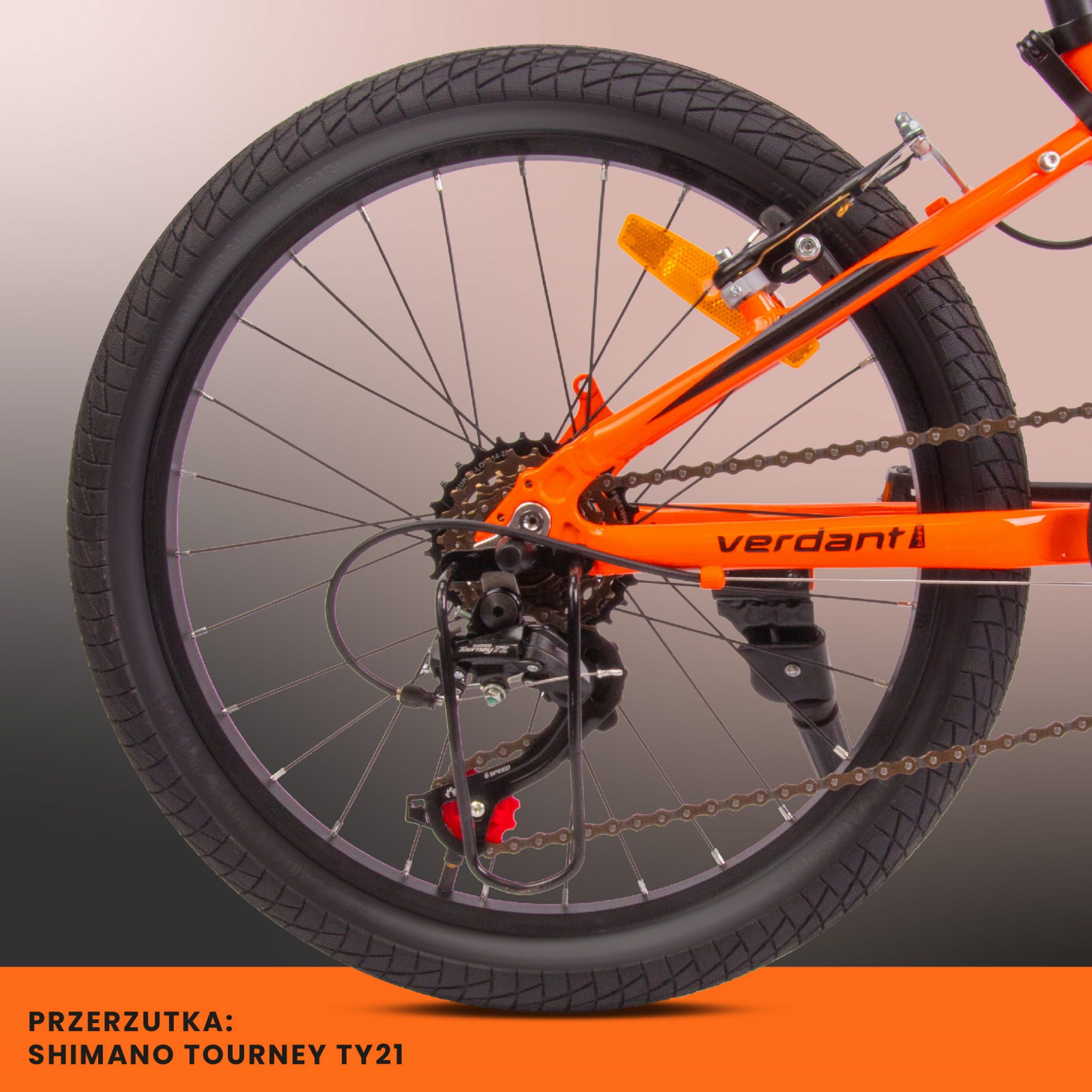 Rower 20 cali  dla chłopca ALU, lekki MTB Shimano 6 biegów Verdant Brier