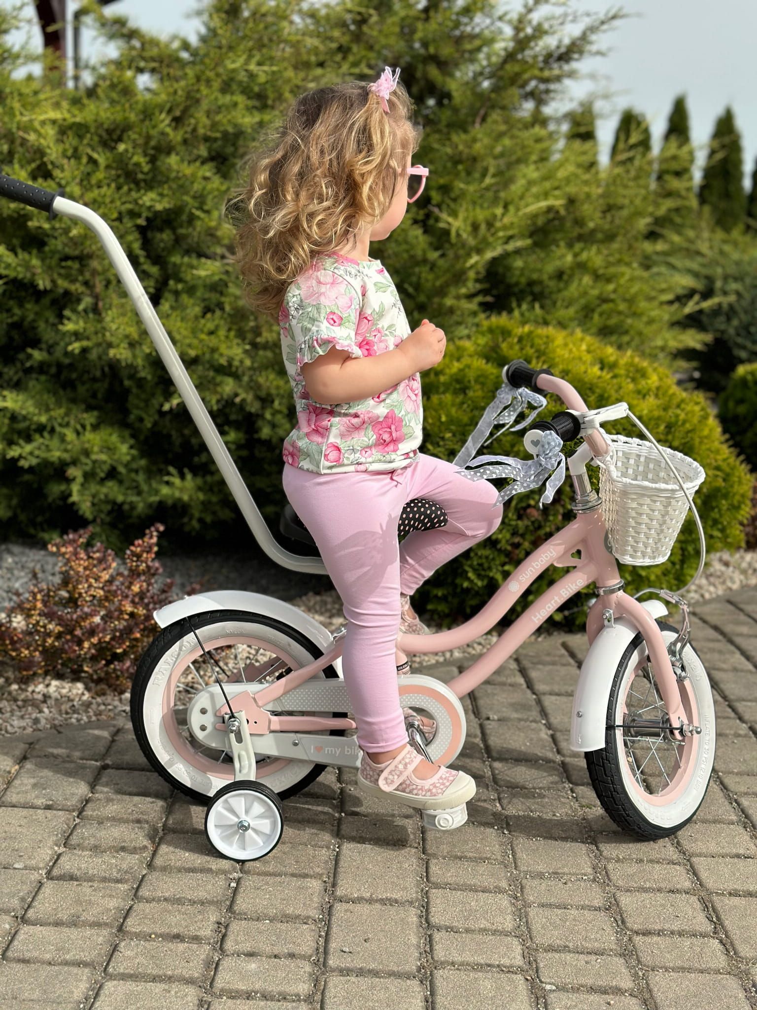 Kółka boczne podporowe uniwersalne 12-20 cali komplet różowe Sun Baby