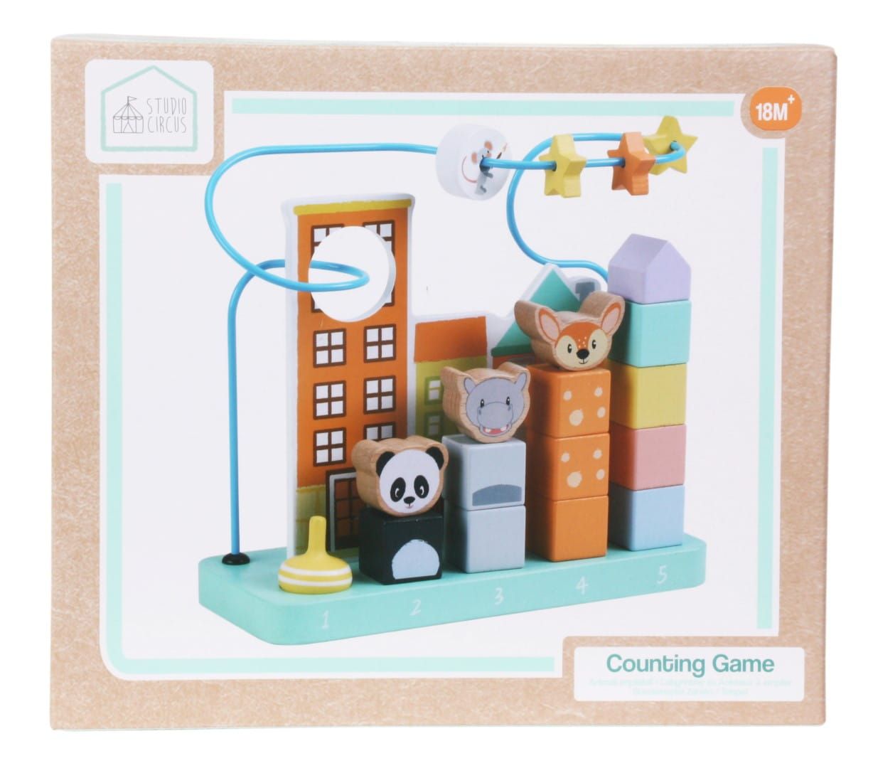 Zabawka drewniana edukacyjna liczydło sorter 20 elementów, nauka cyfr , 24 cm