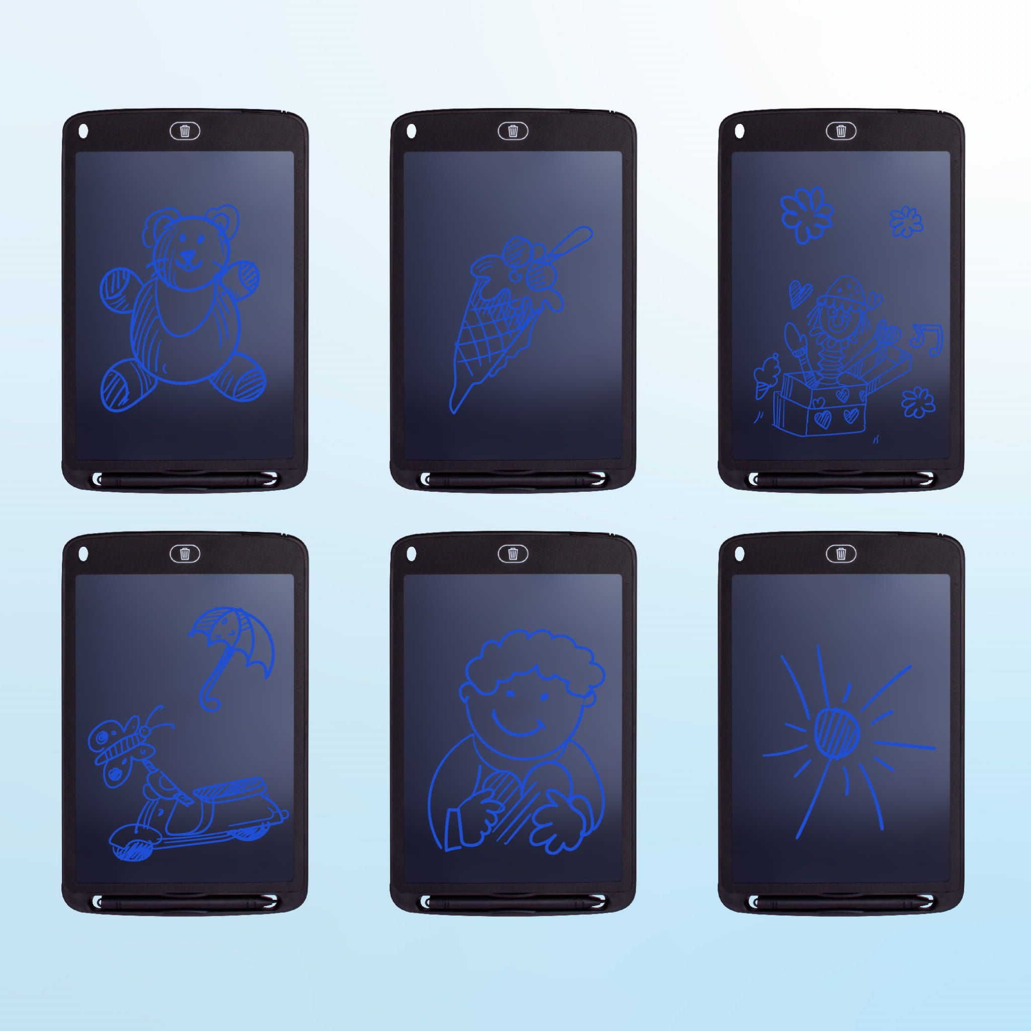 Tablet graficzny do rysowania dla dzieci Znikopis Rysik Tablica Notatnik 10,5 cala czarny Sun Baby