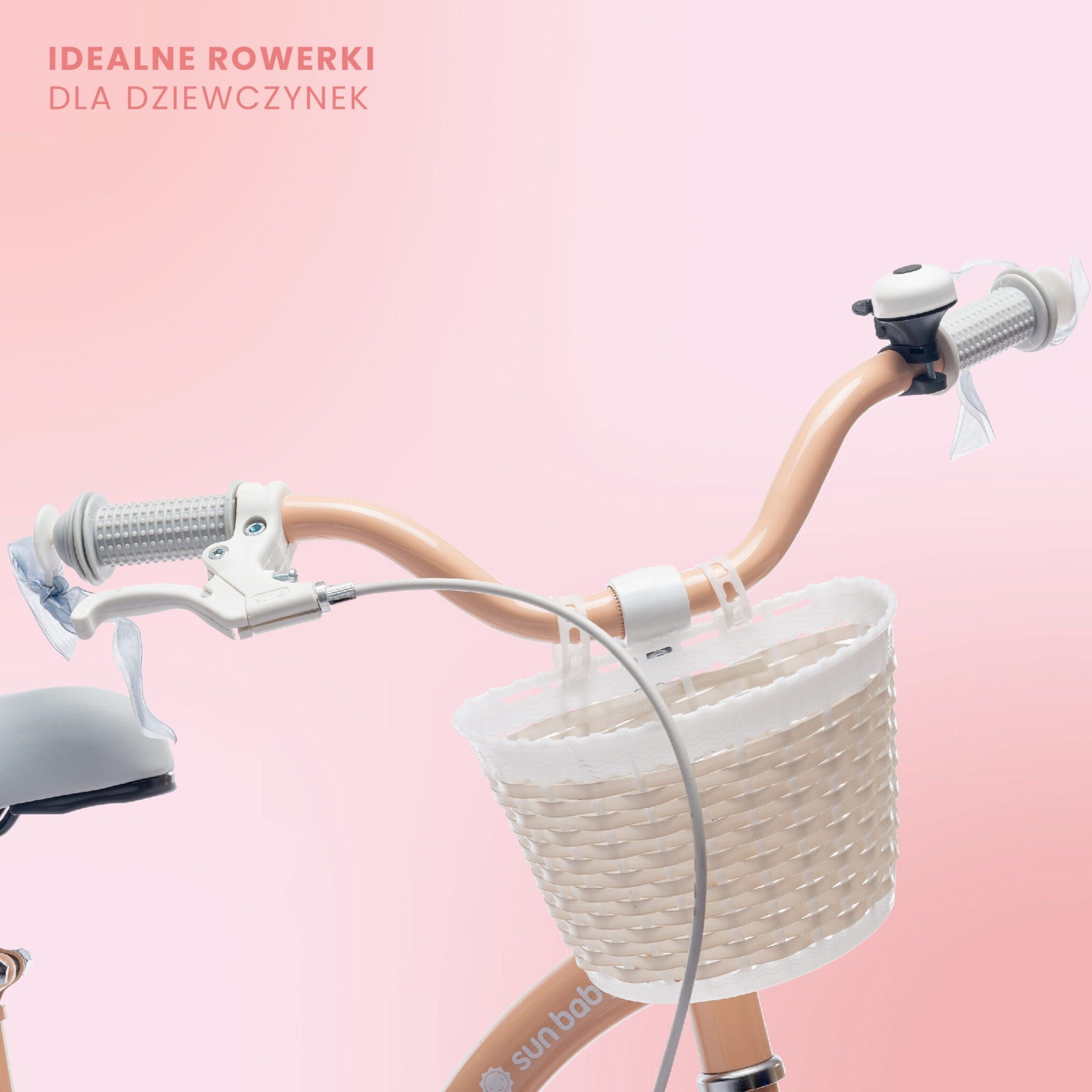 Rower dla dziewczynki 16 cali Pchacz kółka boczne Flower bike morelowy