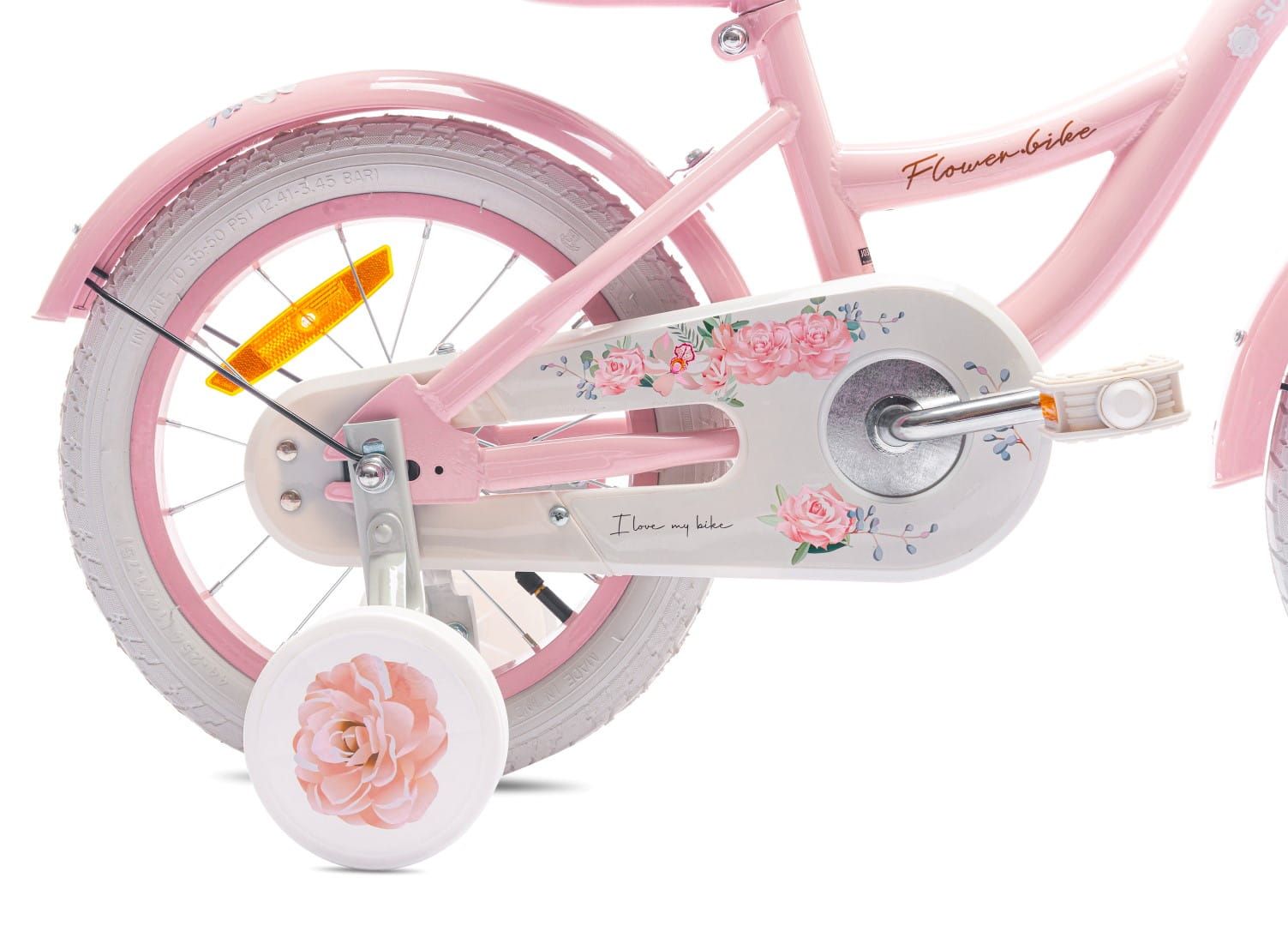 Rower dla dziewczynki 14 cali Flower bike różowy II gatunek