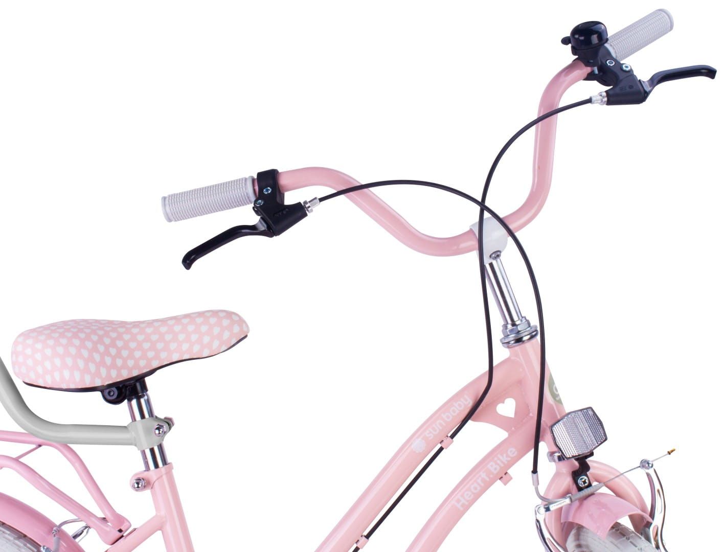 Rower dla dziewczynki 20 cali prowadnik bagażnik stopka Heart Bike Silver Moon różowy