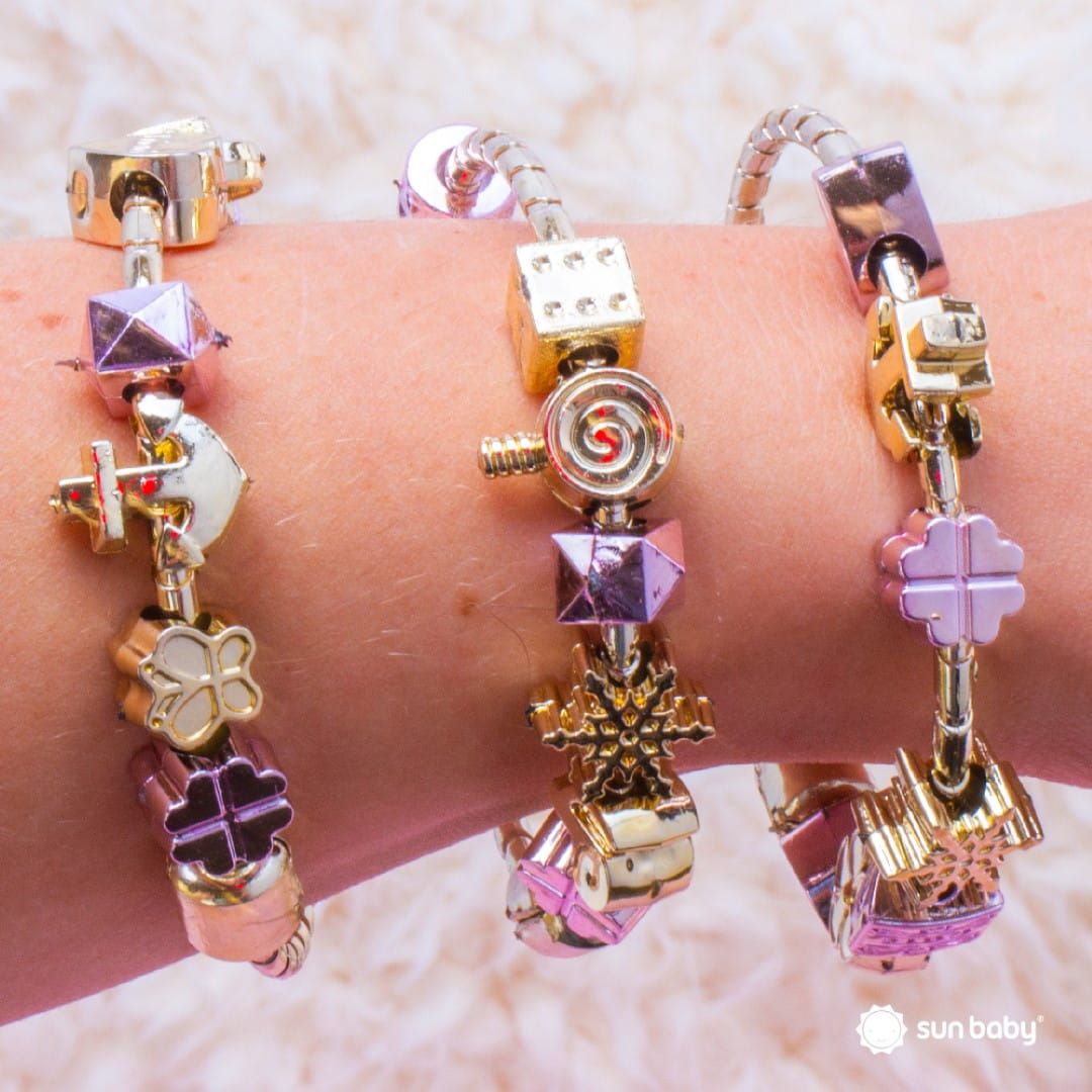 Zestaw do robienia bransoletek biżuterii zawieszki koraliki bransoletki naszyjniki 120 el Sun Baby