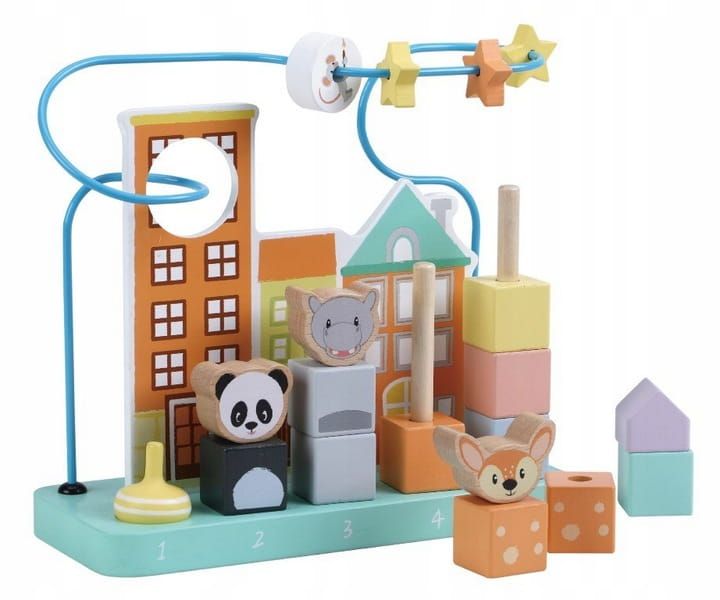 Zabawka drewniana edukacyjna liczydło sorter 20 elementów, nauka cyfr , 24 cm