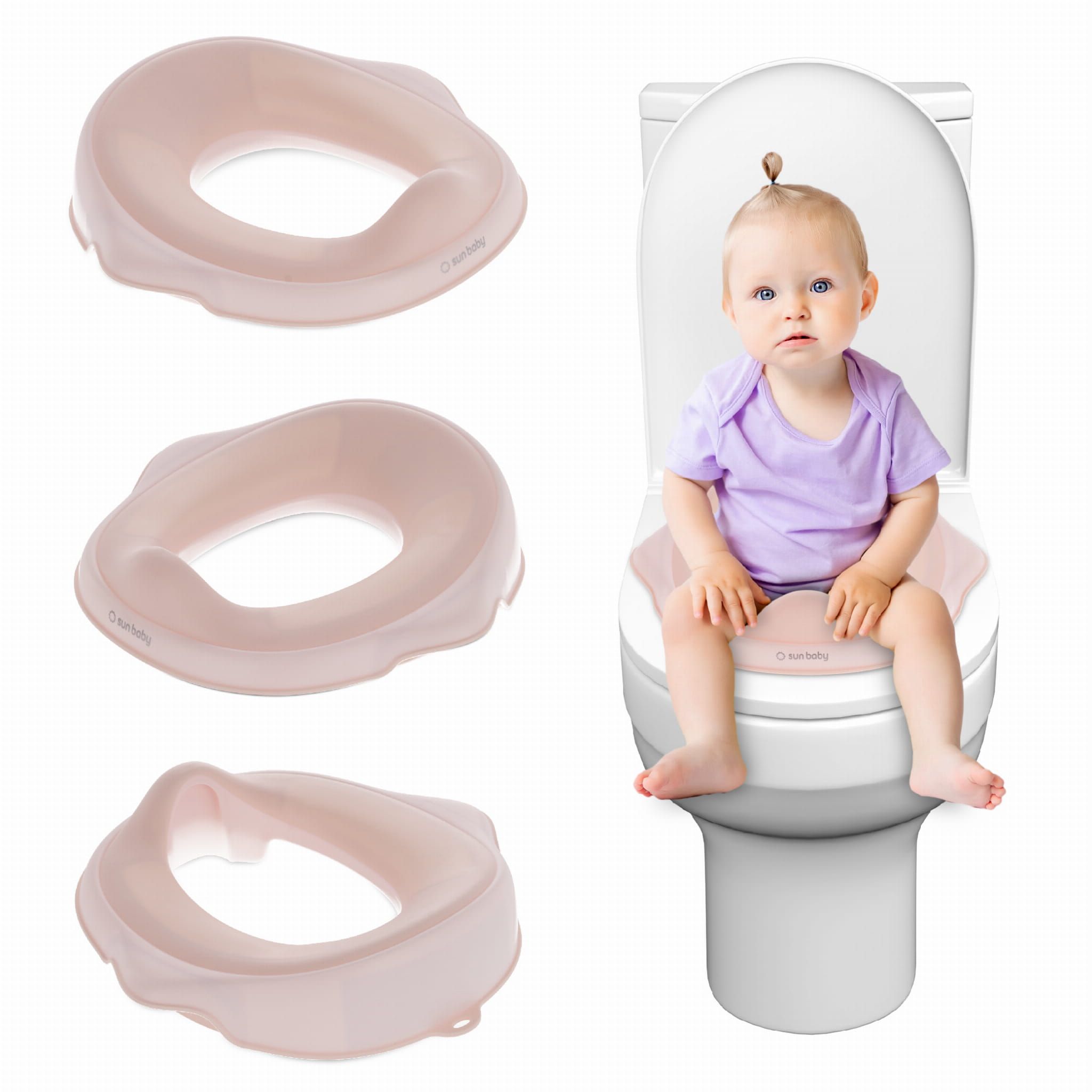 Nakładka na sedes wc dla dzieci antypoślizgowa deska na toaletę biały różowy Sun Baby