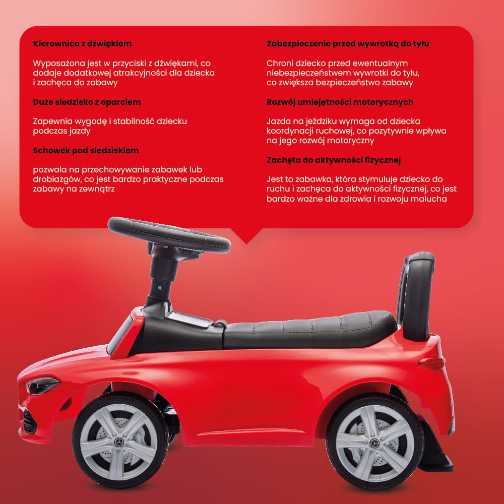 Jeździk pchacz chodzik Mercedes C-Class czerwony Sun Baby