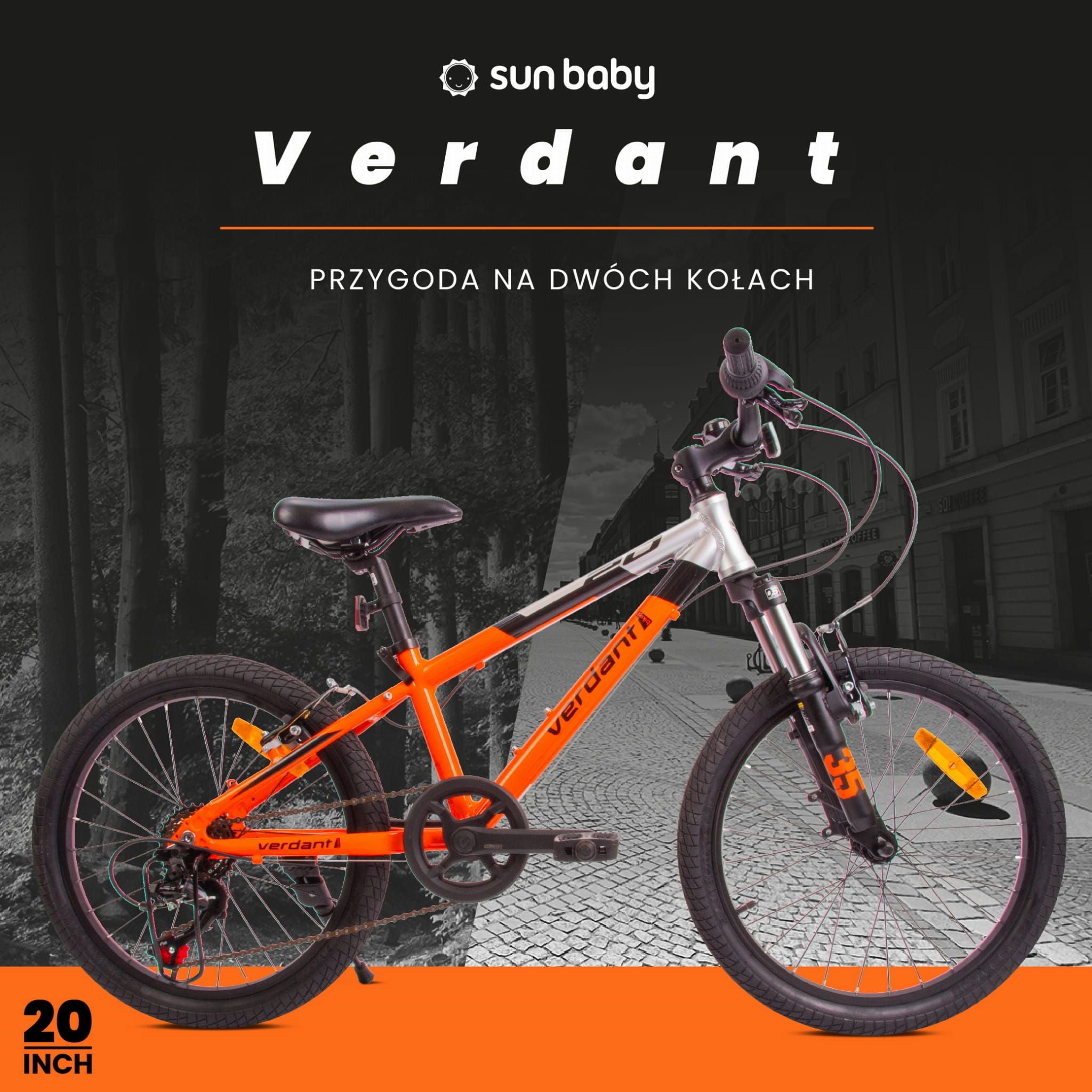 Rower 20 cali  dla chłopca ALU, lekki MTB Shimano 6 biegów Verdant Brier