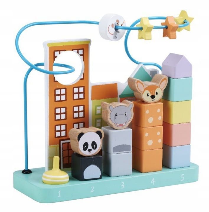 Zabawka drewniana edukacyjna liczydło sorter 20 elementów, nauka cyfr , 24 cm