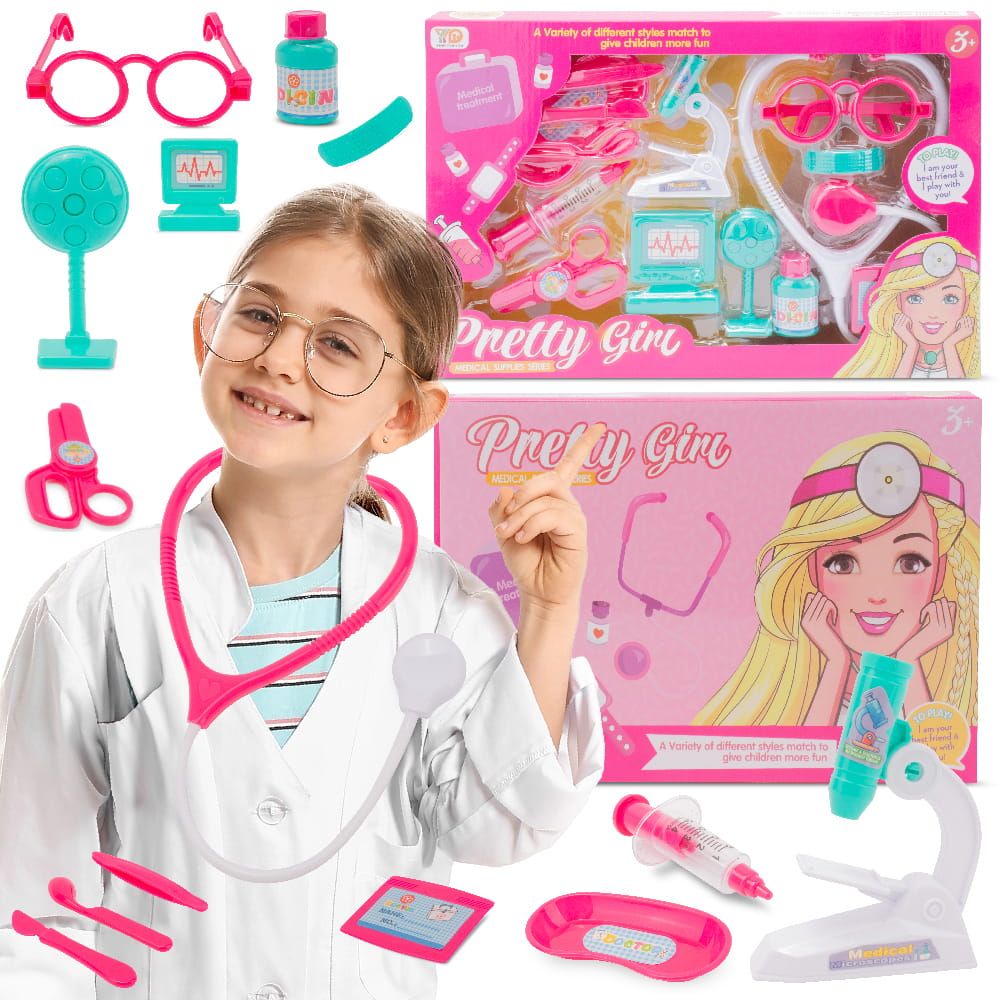 Zestaw lekarski dla dzieci mały doktor lekarz Stetoskop Okulary Sun Baby