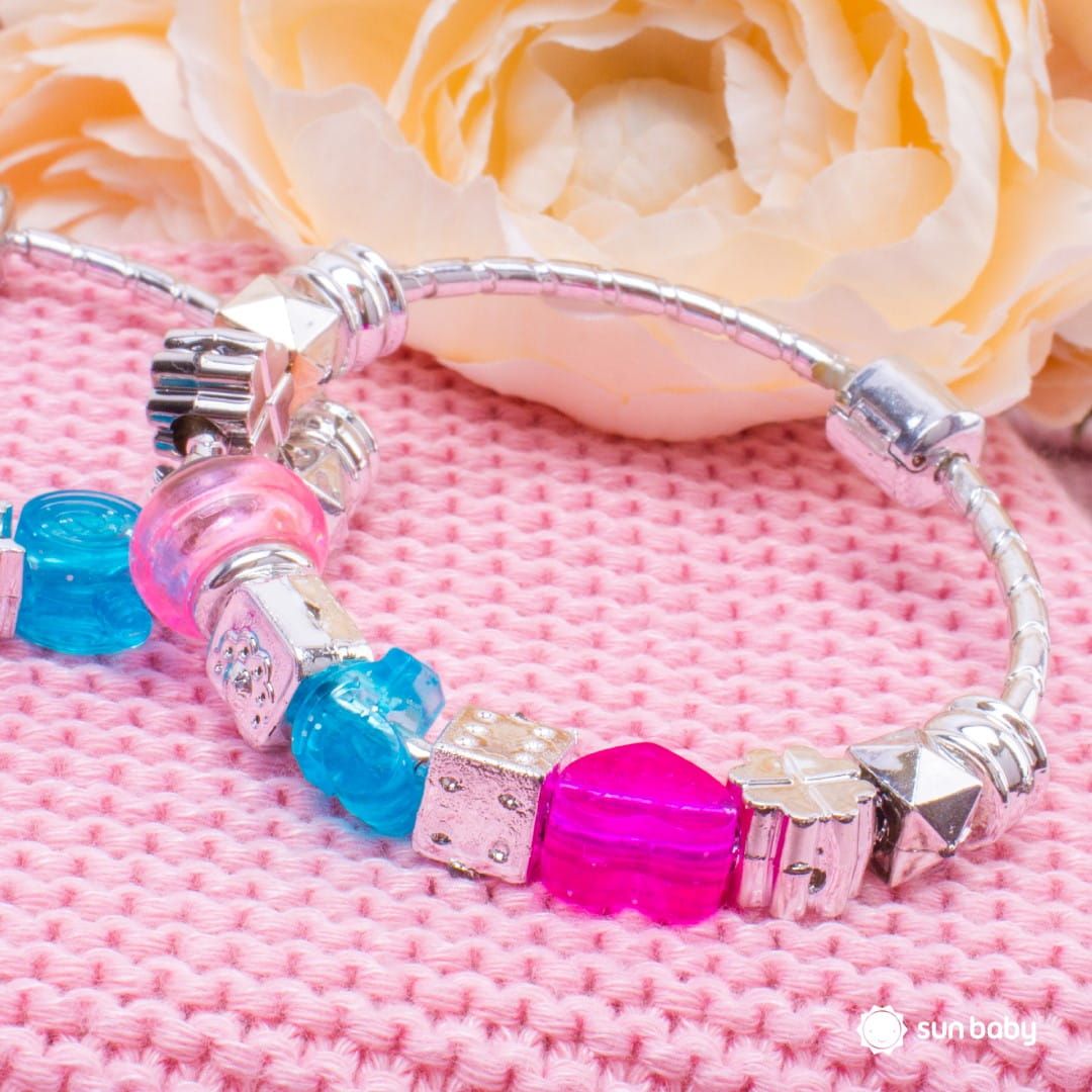 Zestaw do robienia bransoletek biżuterii zawieszki koraliki bransoletki naszyjniki 110 el Sun Baby