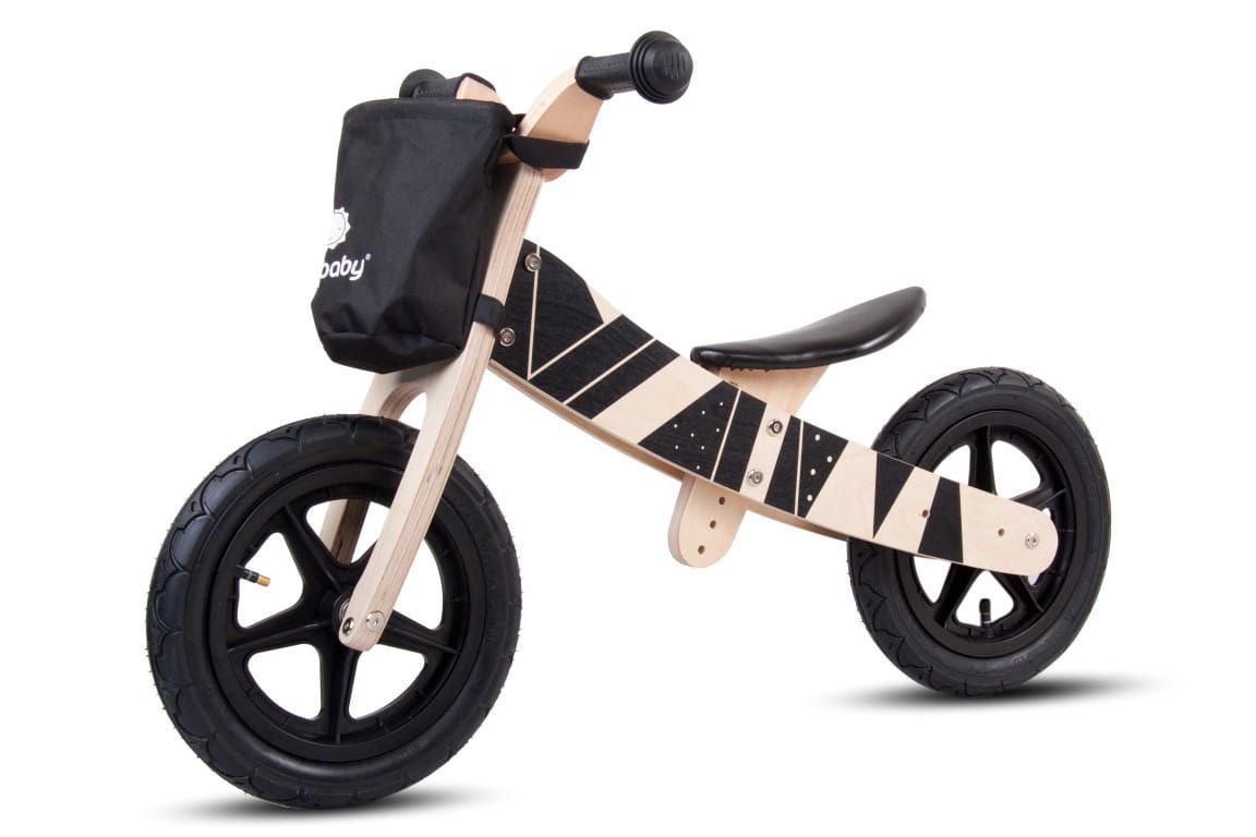 Rowerek biegowy drewniany dla 2 latka 2w1 Twist Plus - Samoa Black Edition
