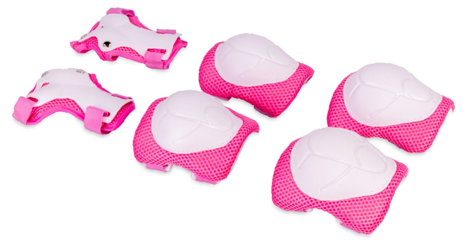 Ochraniacze na kolana łokcie nadgarstki Zestaw ochraniaczy na rower hulajnogę rolki M różowy Sun Baby