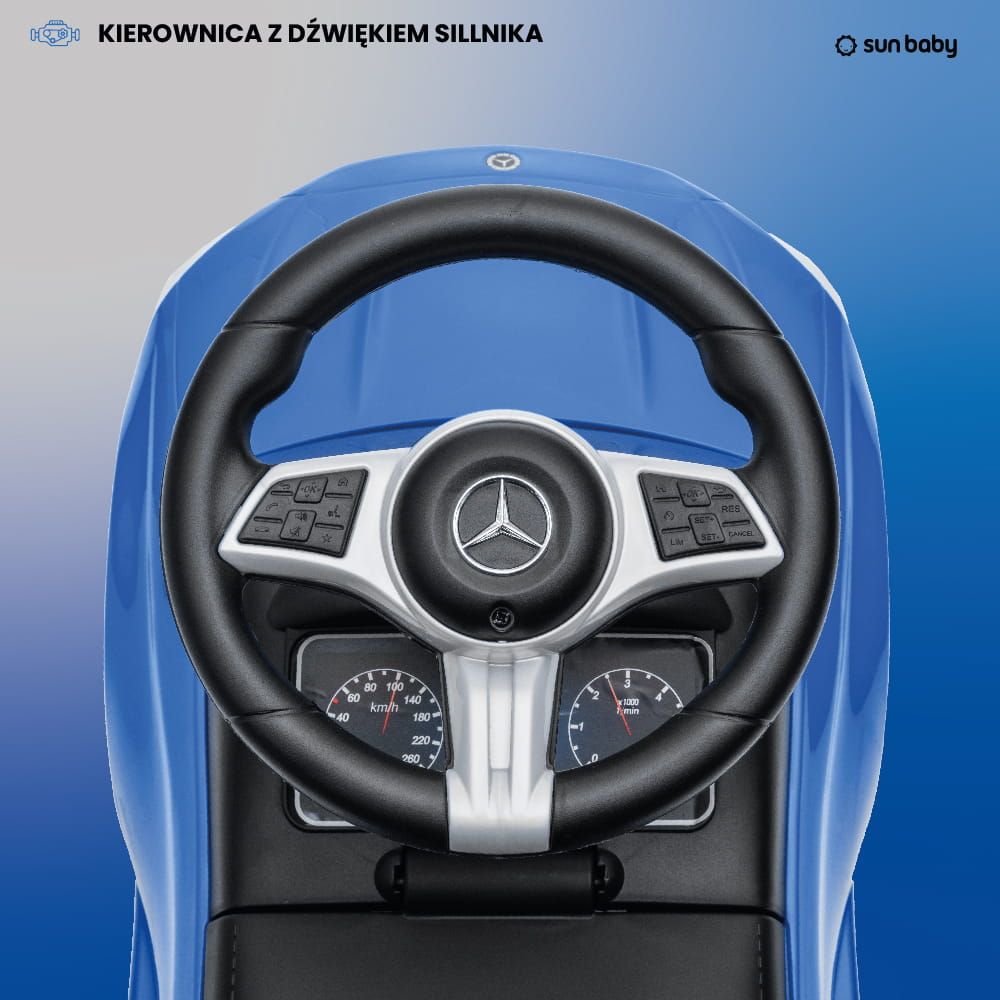 Jeździk pchacz chodzik Mercedes C-Class niebieski Sun Baby