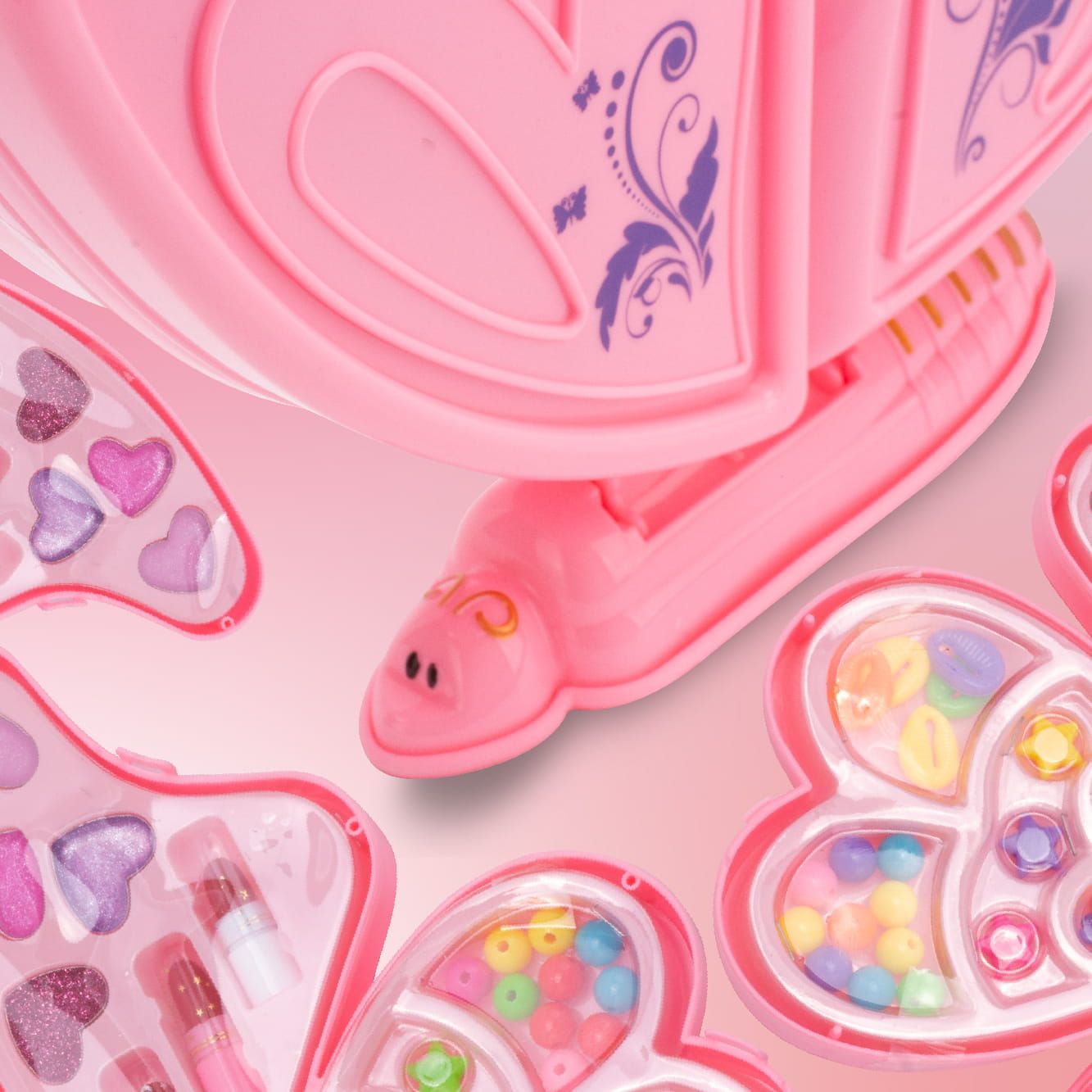 Zestaw do robienia bransoletek biżuterii makijażu koraliki Makeup naklejki pomadki Diy Motyl 2w1 Sun Baby