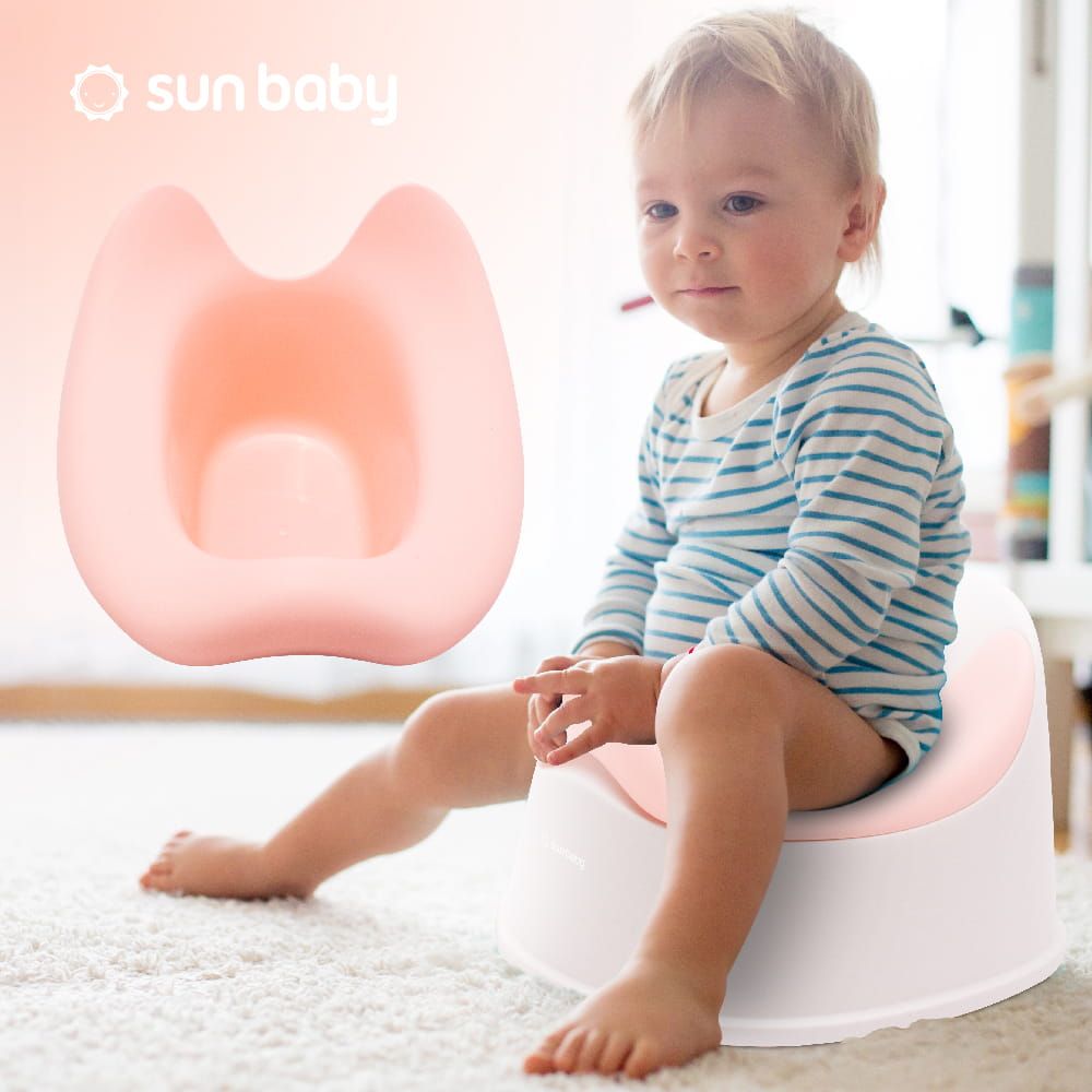 Nocnik dla dzieci antypoślizgowy z wyjmowanym wkładem Stabilny biało różowy Sun Baby