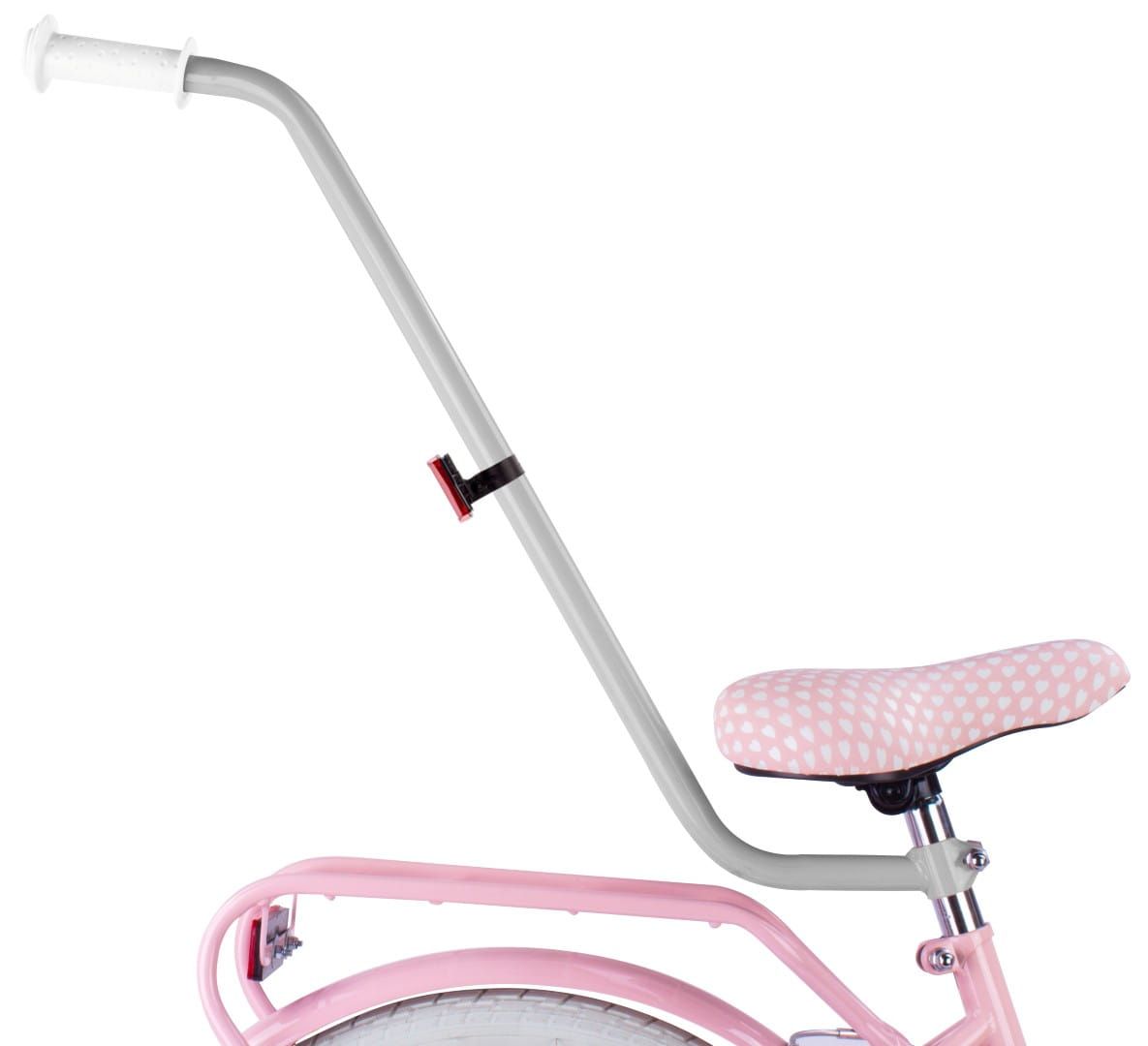 Rower dla dziewczynki 20 cali prowadnik bagażnik stopka Heart Bike Silver Moon różowy