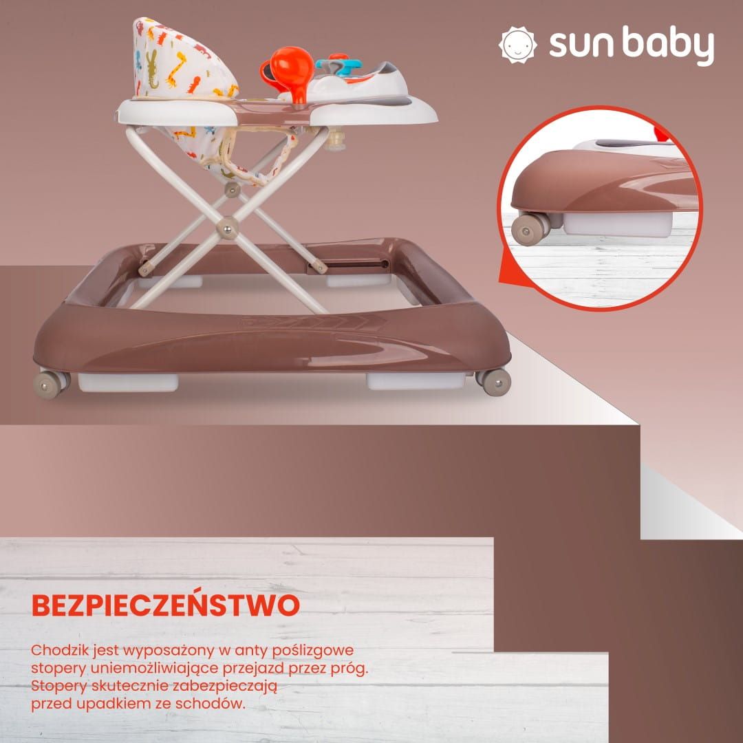 Chodzik dla dzieci interaktywny do nauki chodzenia regulacja wysokości kierownica stopery krokodylek