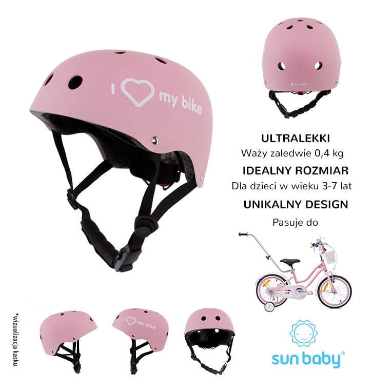 Kask rowerowy dla dzieci M 3-7 lat różowy Sun Baby