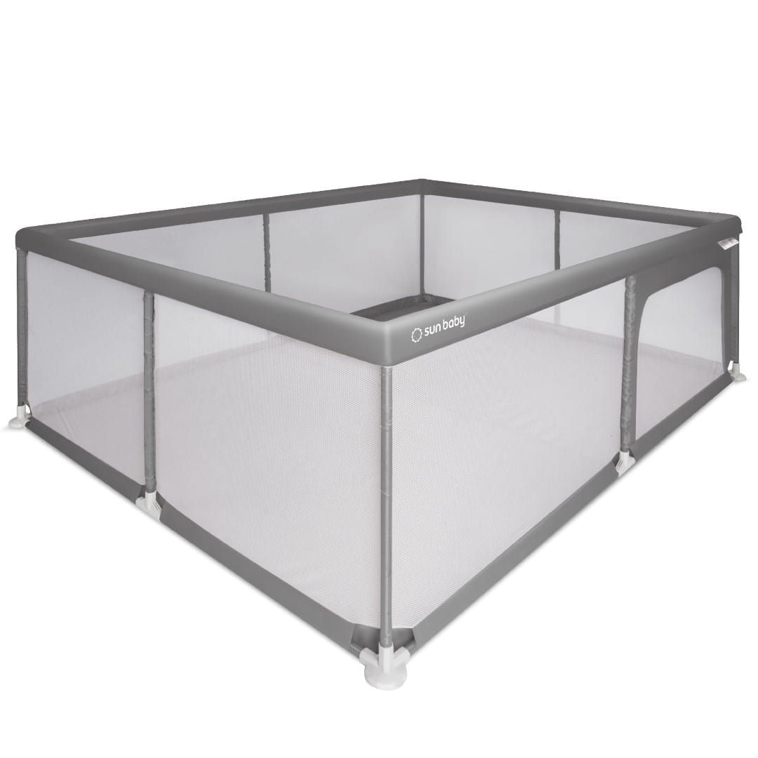 Duży Kojec dziecięcy łóżeczko Plac zabaw z podłogą Suchy basen 150x200 szary Sun Baby