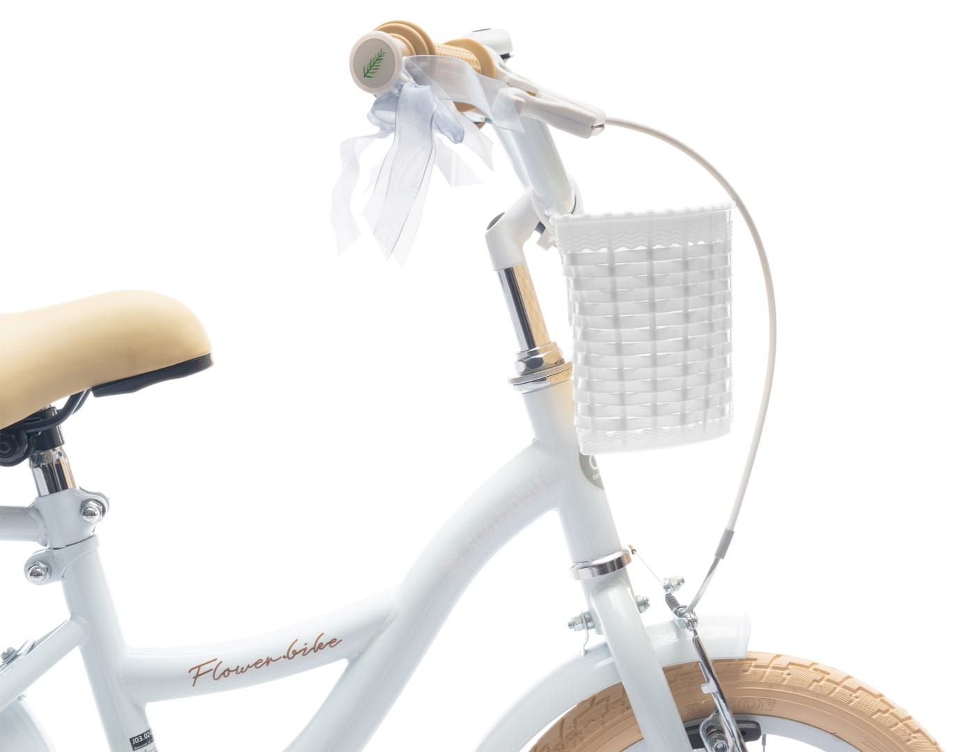 Koszyk rowerowy dla dzieci na rower plastikowy biało szary Sun Baby