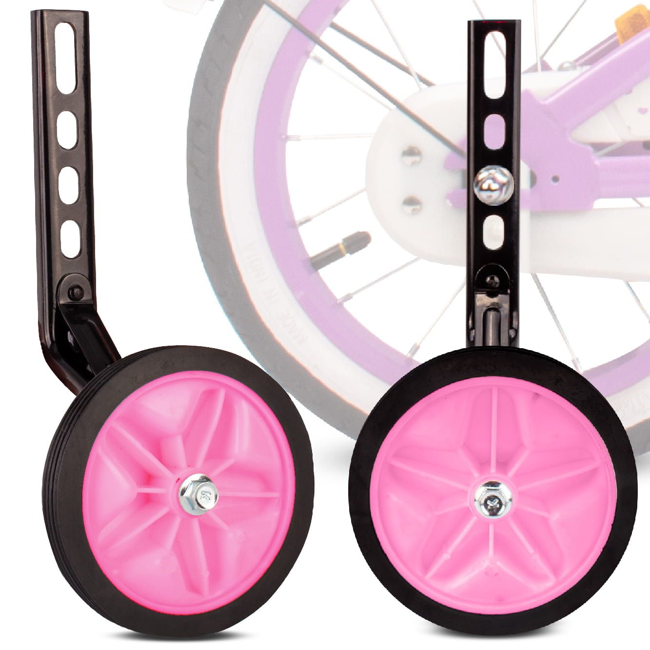 Fahrrad-Seitenräder, Stützräder 12-20 Zoll + Kinderfahrrad-Führungsgri – SunBaby