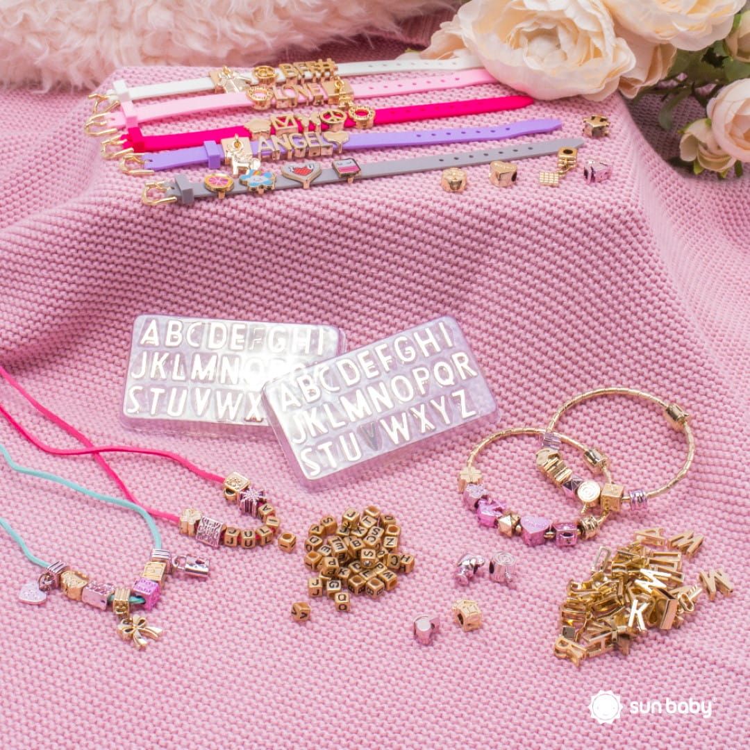 Zestaw do robienia bransoletek biżuterii zawieszki koraliki bransoletki naszyjniki Duży zestaw 210 el Sun Baby
