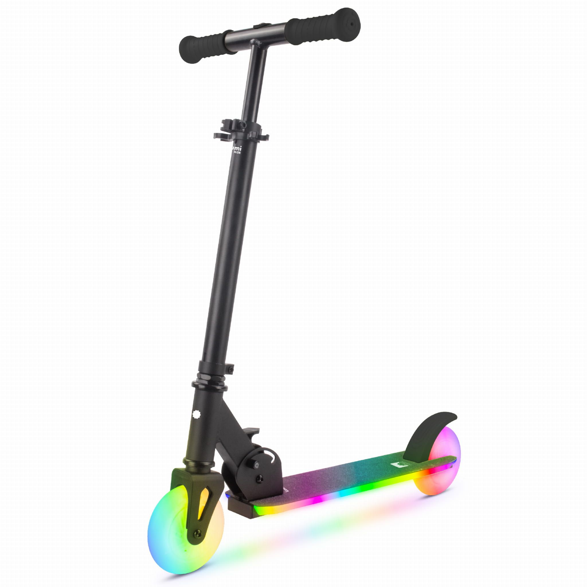 LUMI RIDE Hulajnoga dwukołowa dla dzieci składana regulowana LED 7 kolorów 20 programów czarny Sun Baby