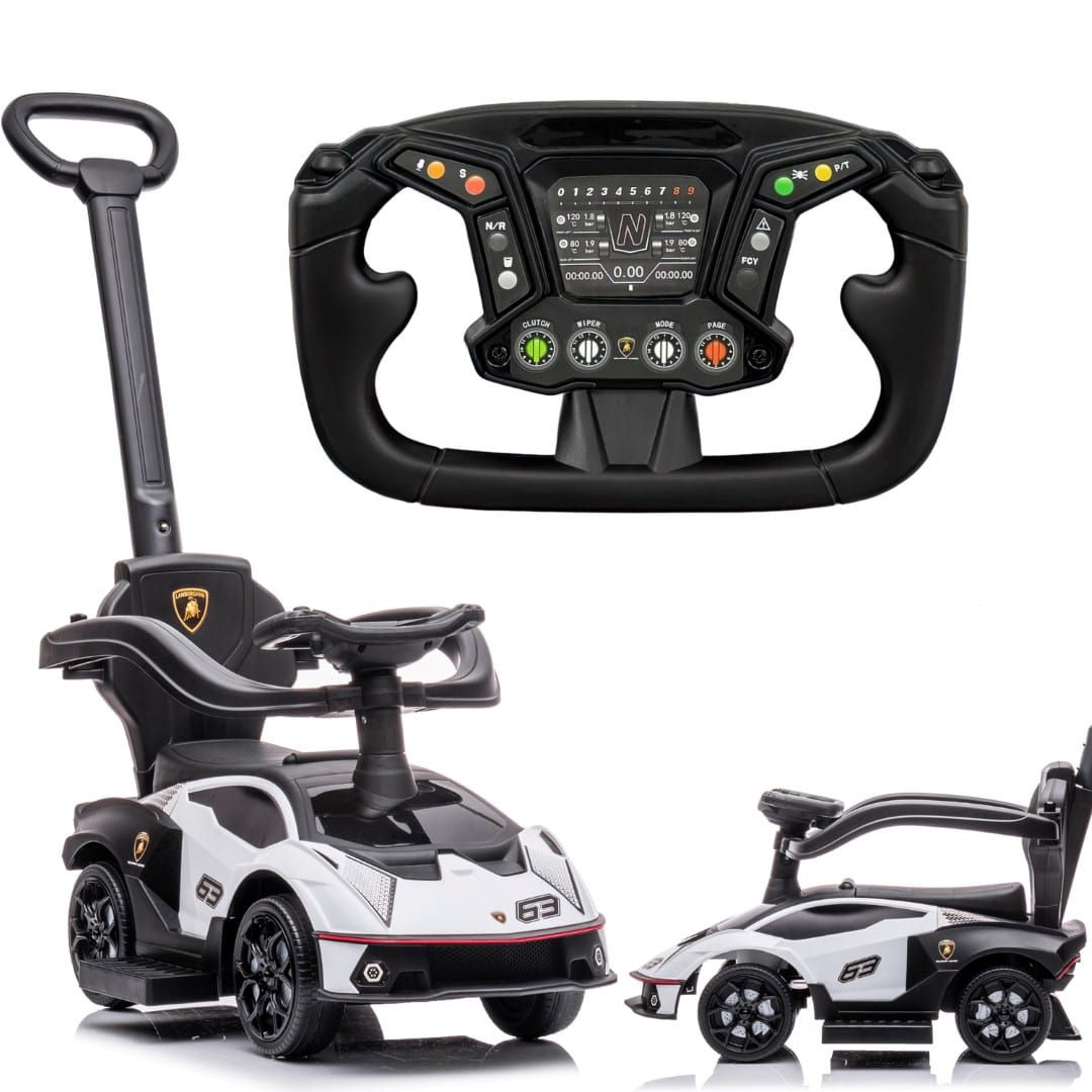 Jeździk samochód auto z popychaczem Lamborghini Essenza SCV12 biały