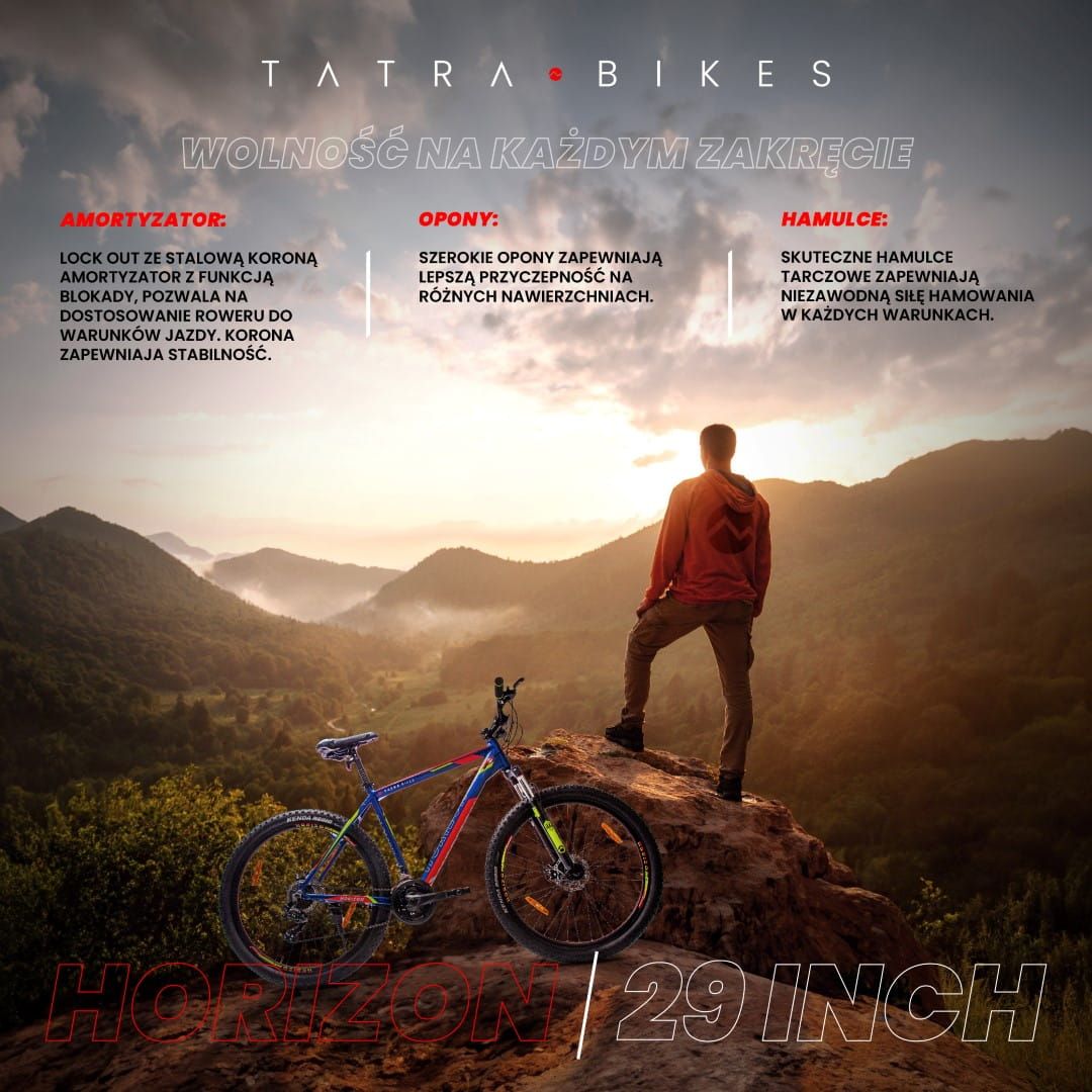 29-Zoll-Mountainbike mit Shimano-Schaltung, leichtem Aluminiumrahmen, Tatra Bikes Horizon, blau