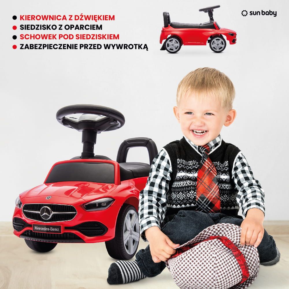 Jeździk pchacz chodzik Mercedes C-Class czerwony Sun Baby