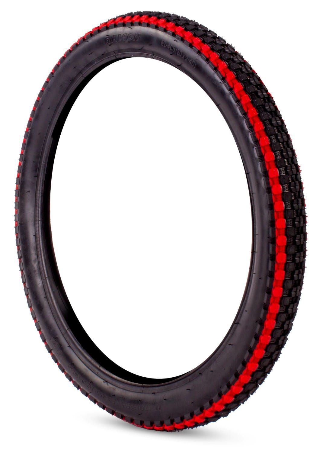 Opona rowerowa 20 cali 20x2,4 62-406 TIGER czarny z paskiem czerwony