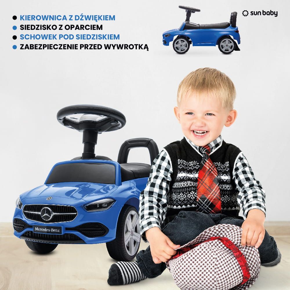 Jeździk pchacz chodzik Mercedes C-Class niebieski Sun Baby