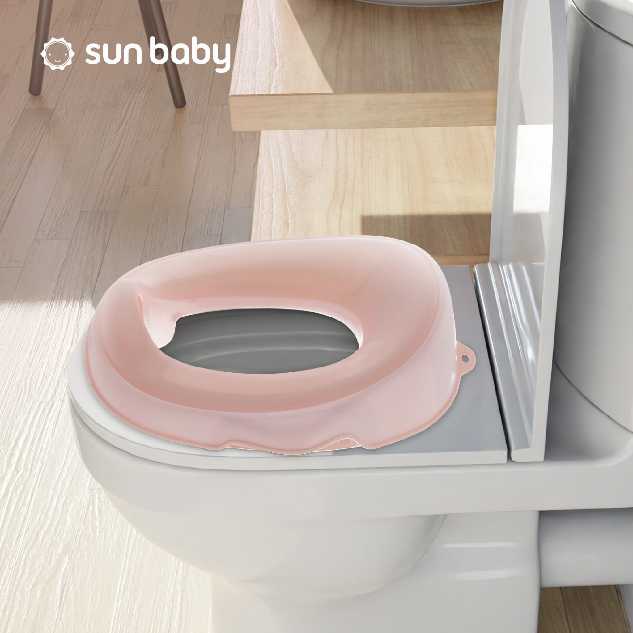 Nakładka na sedes wc dla dzieci antypoślizgowa deska na toaletę biały różowy Sun Baby