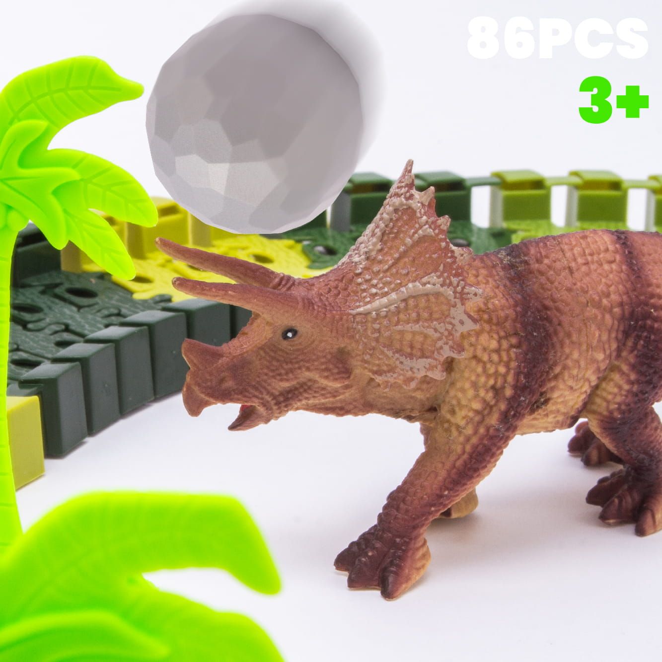 Tor wyścigowy samochodowy dla dzieci Dinozaur 86 el Dinozaury Auto Sun Baby