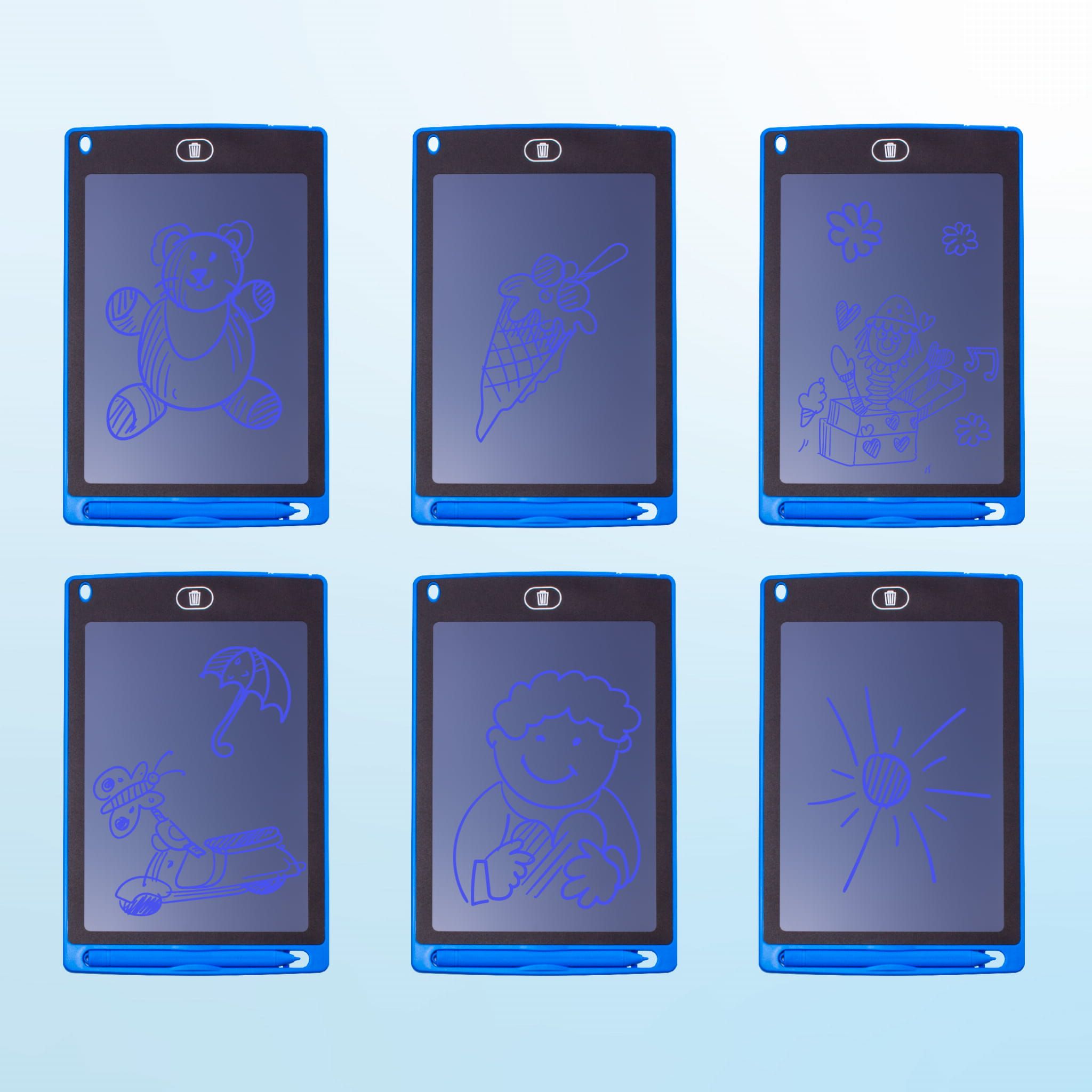 Tablet graficzny do rysowania dla dzieci Znikopis Rysik Tablica Notatnik  8,5 cala niebieski Sun Baby
