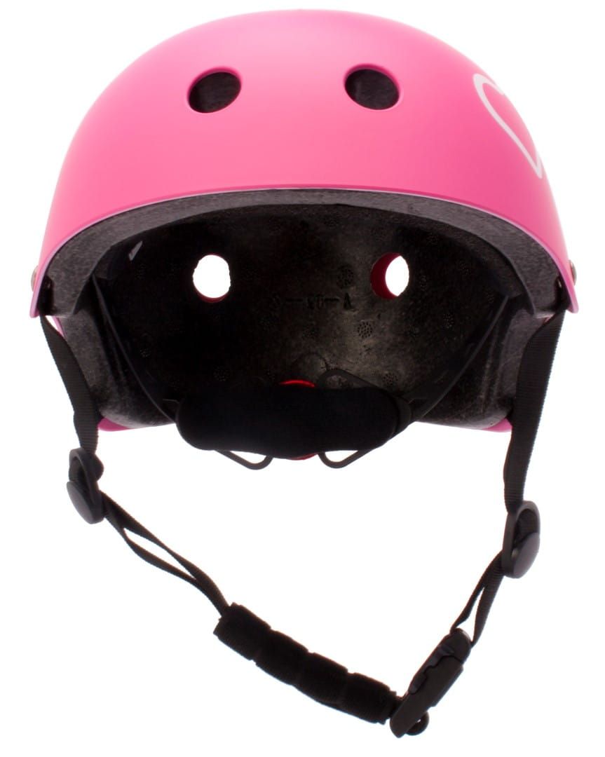 Kask rowerowy dla dzieci HEART BIKE Love 2 RIDE S 50-54 cm lampka LED klips magnetyczny Candy Pink