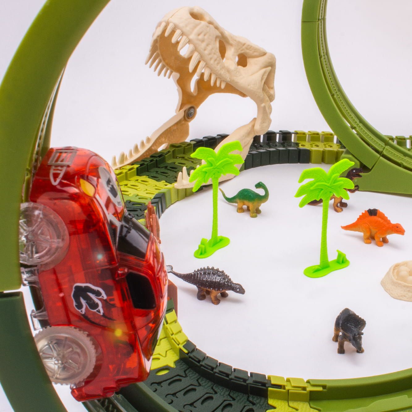 Tor wyścigowy samochodowy dla dzieci Duży Dinozaur 116 el Dinozaury Auto Sun Baby