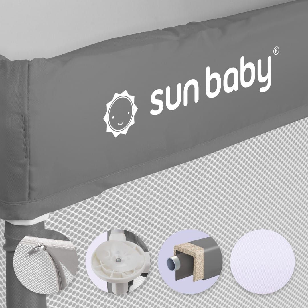 Duży Kojec dziecięcy łóżeczko Plac zabaw z podłogą Suchy basen 150x200 szary Sun Baby