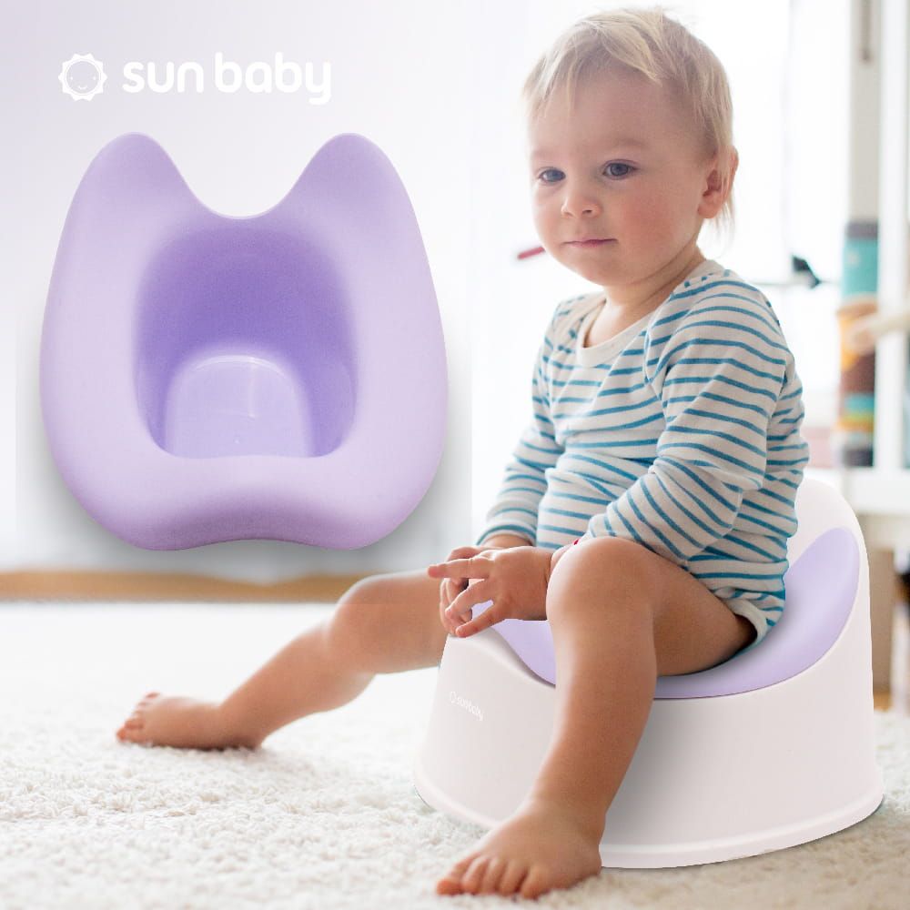 Nocnik dla dzieci antypoślizgowy z wyjmowanym wkładem Stabilny biało fioletowy Sun Baby