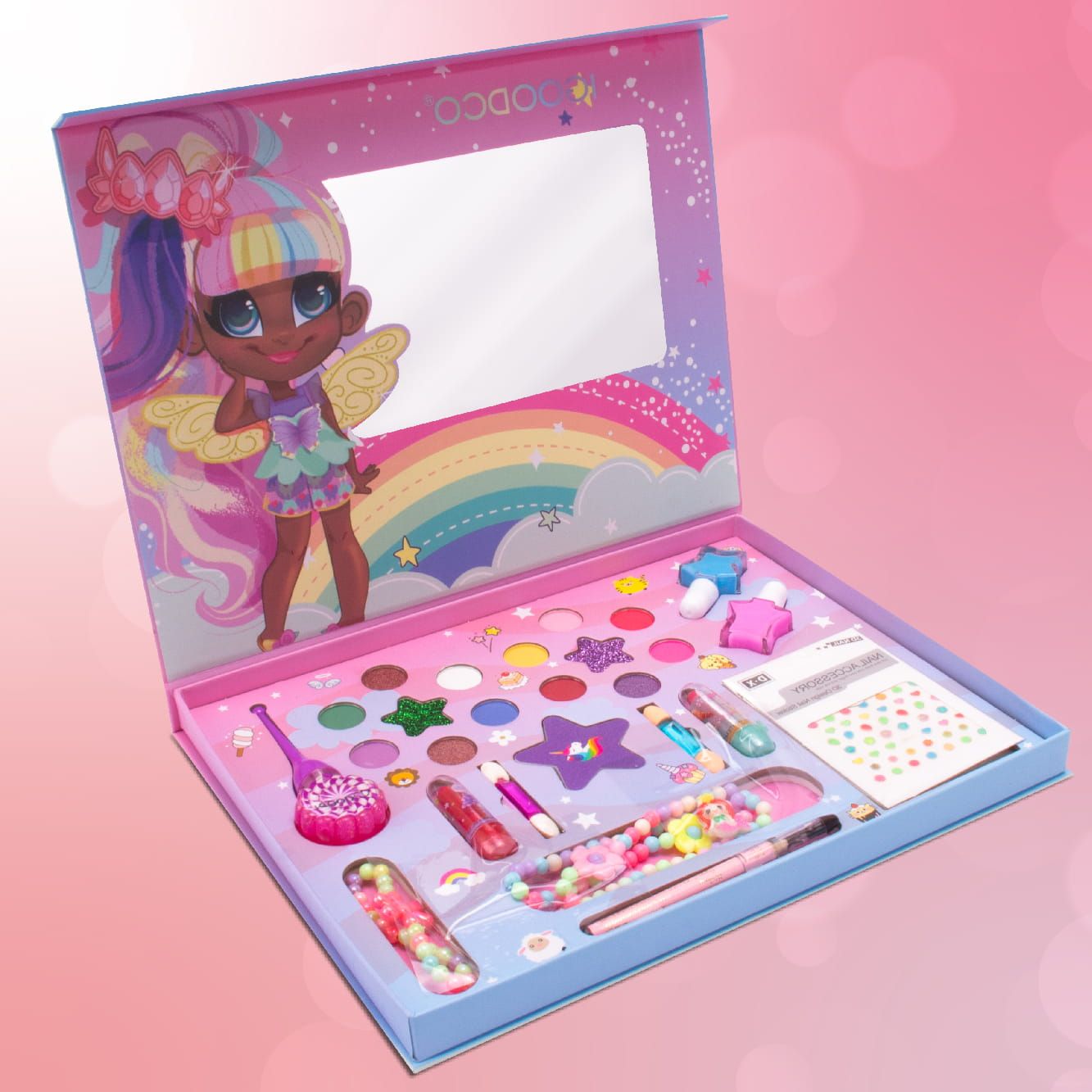 Zestaw do makijażu biżuteria Paletka cieni do makijażu Szminka Naklejki na paznokcie Biżuteria Make Up Lusterko Sun Baby